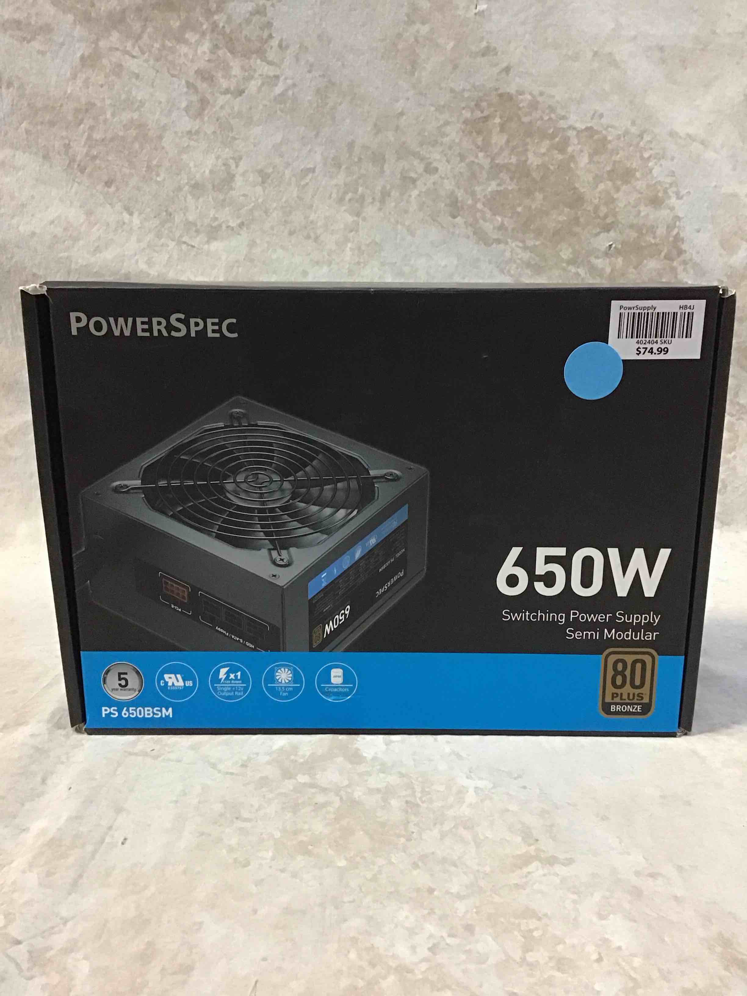 power supply 650w semi modular 80+ bronze certified psu atx