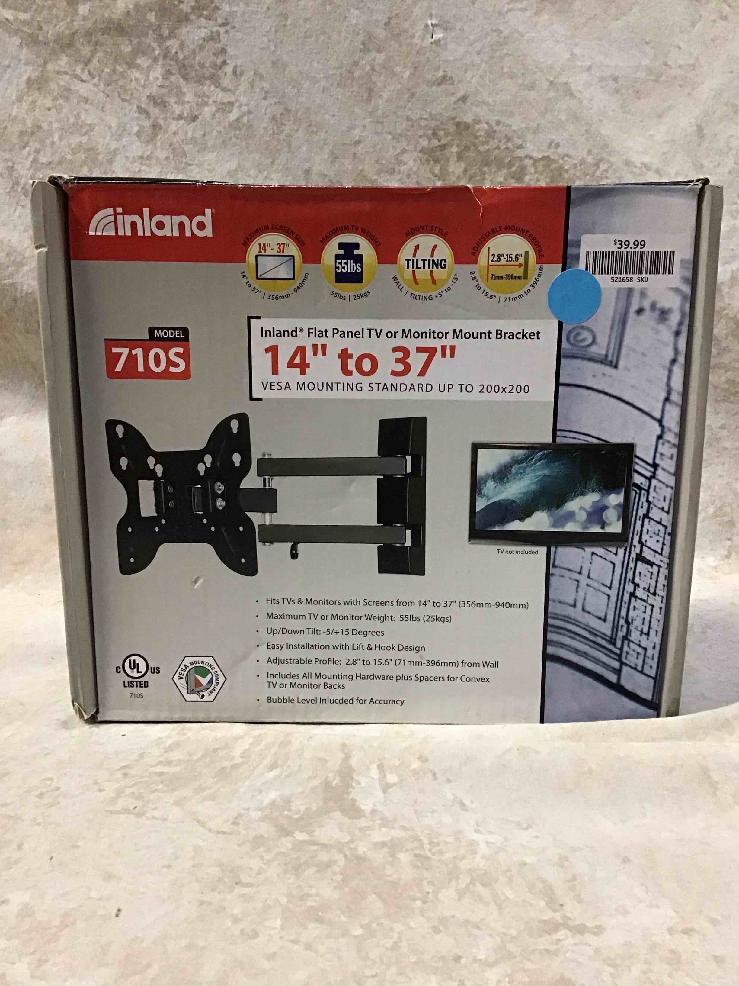 Inland 14"-42" Swivel TV/Monitor Wall Mount 710S