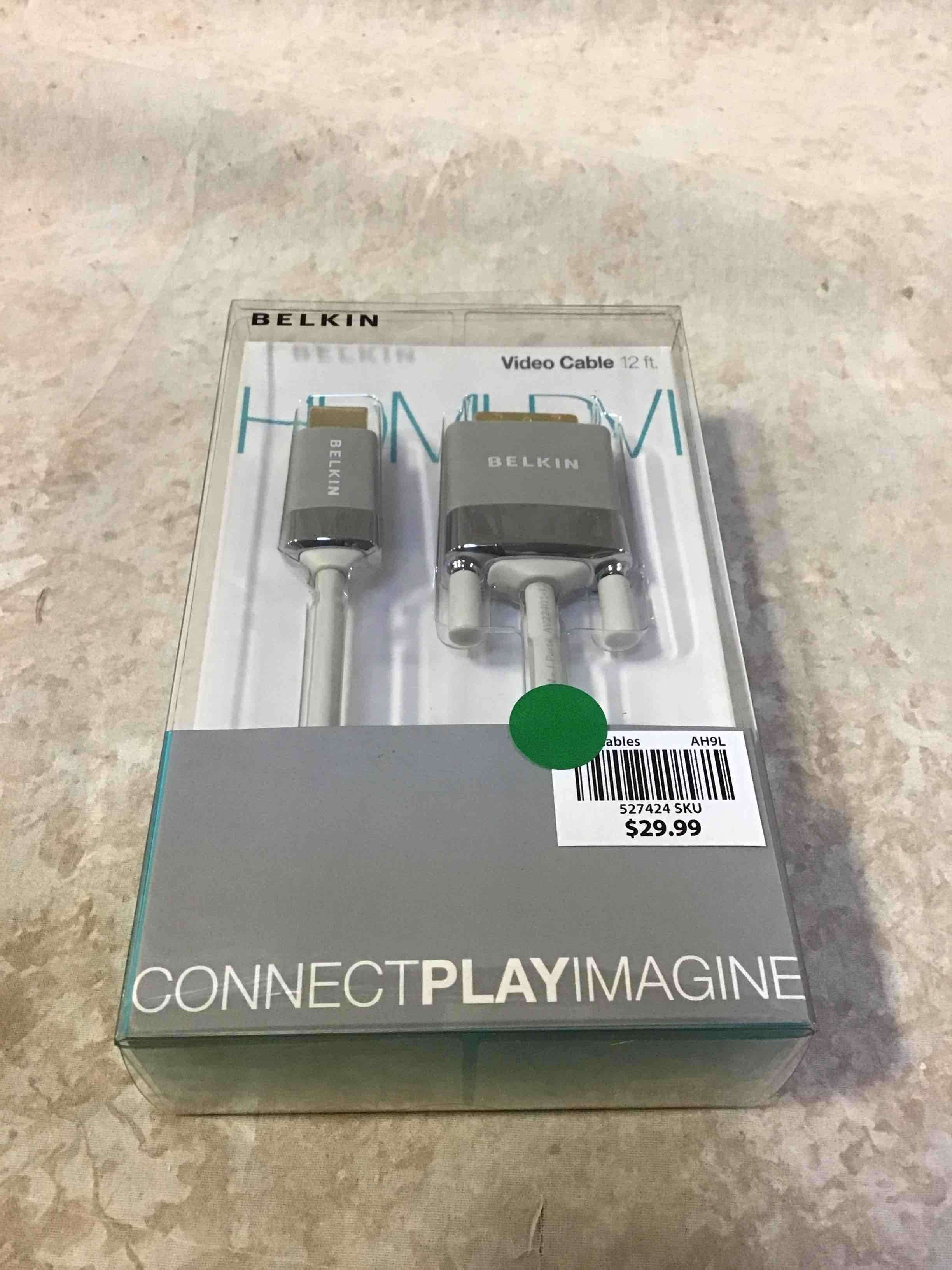 Belkin AV22401-12-WHT HDMI to DVI-D Cable Adapter