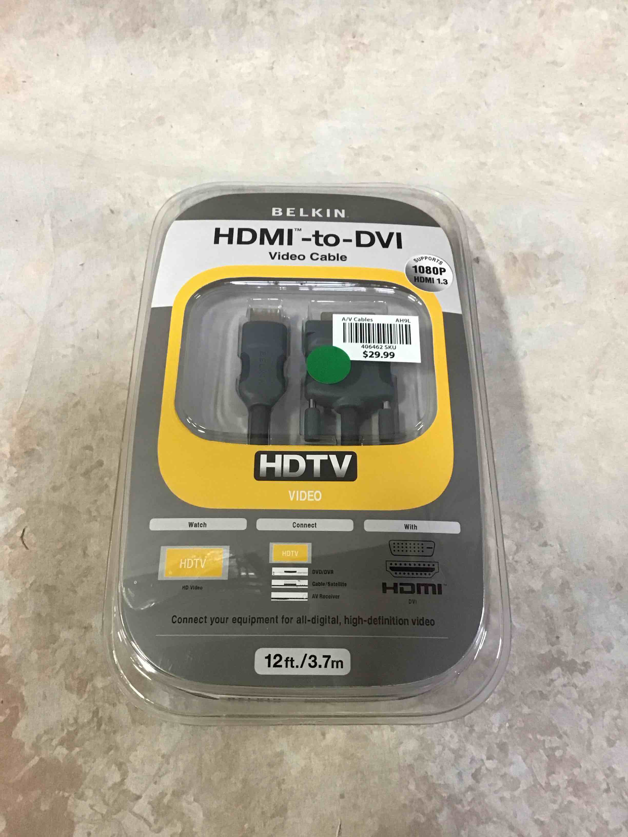 Belkin 12ft HDMI Interface to DVI Video Cable