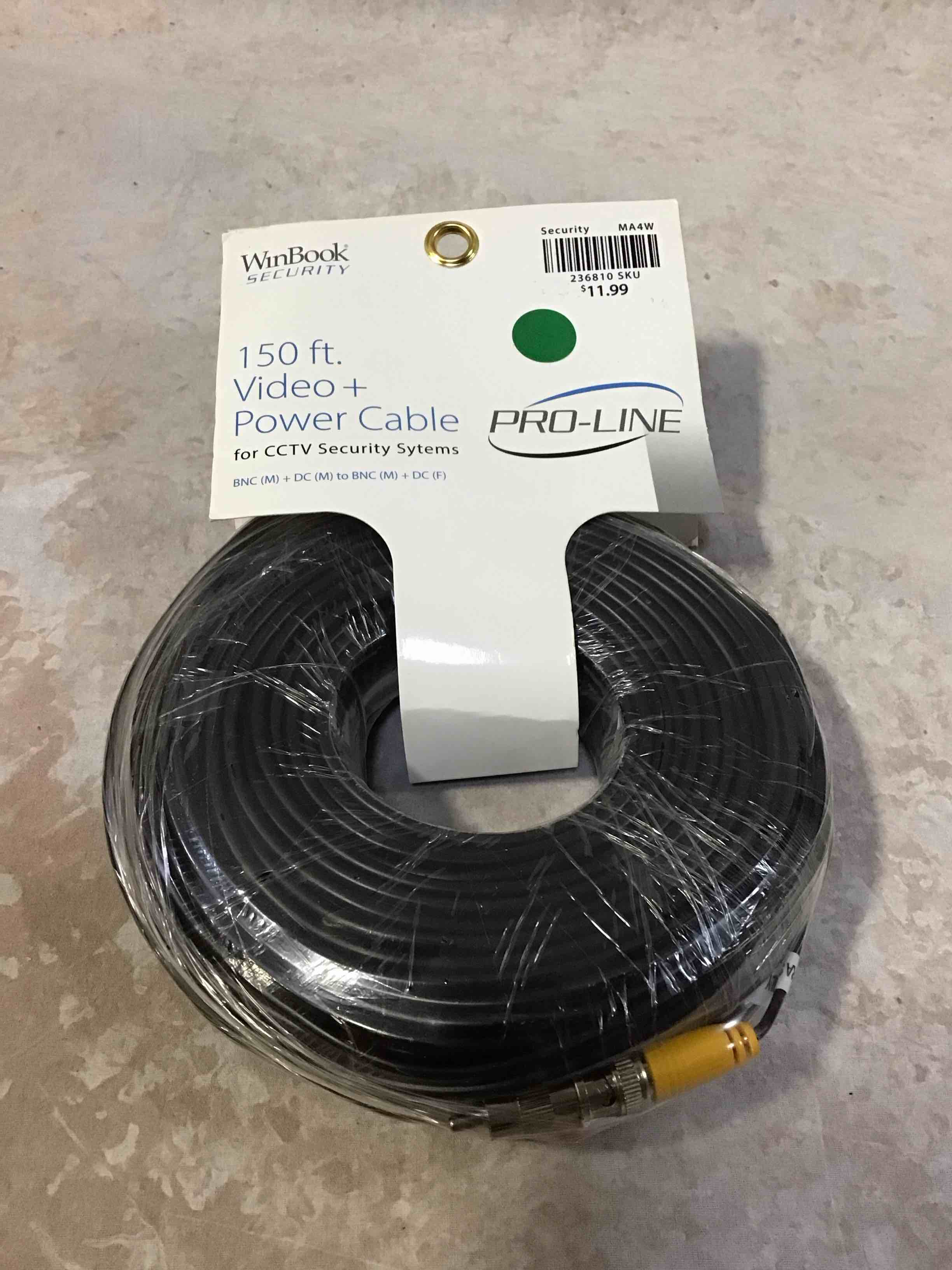 150ft Power Video Security Camera Cable Bnc Extension Wire Cord For All Cctv Dvr