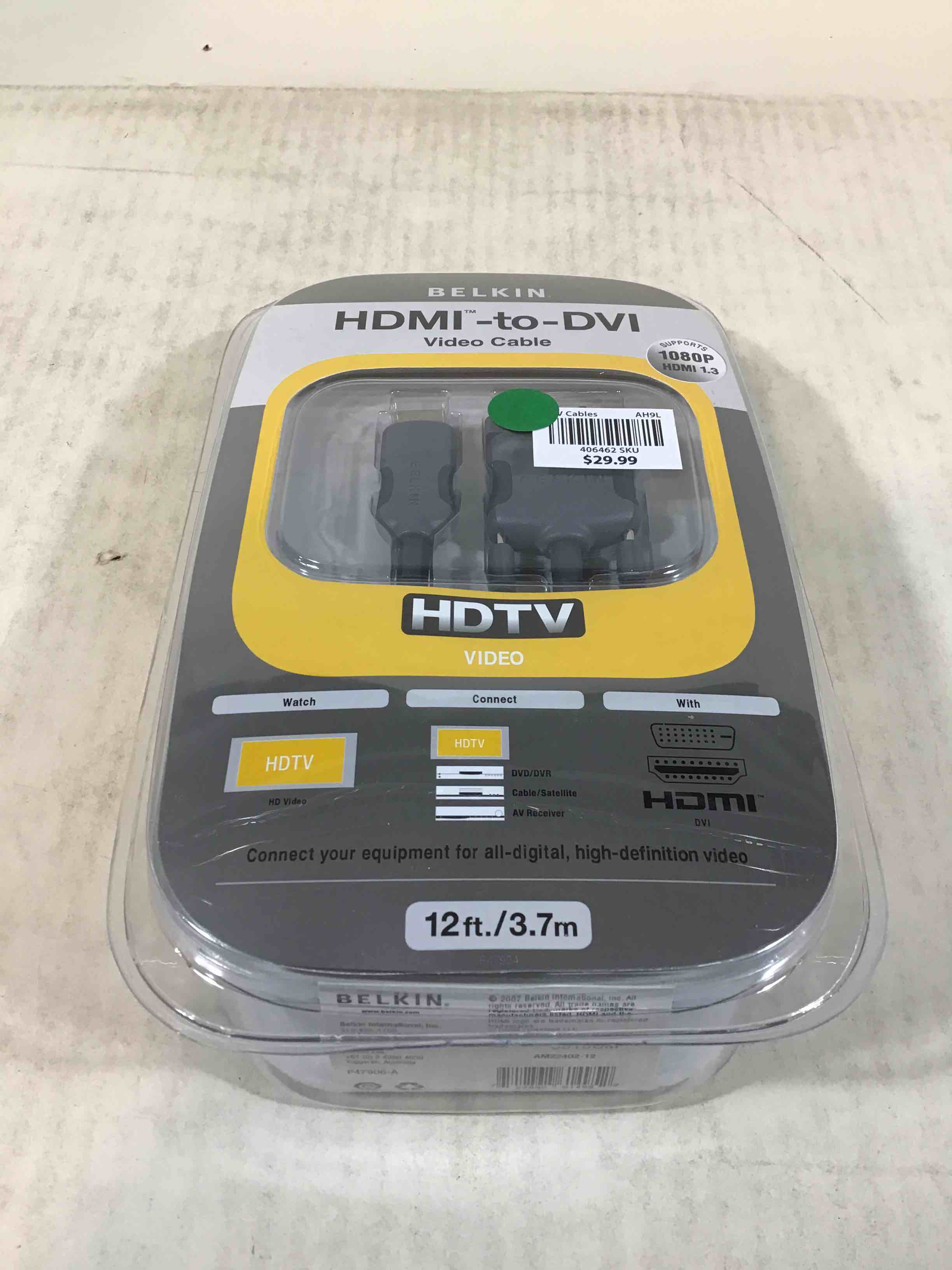 Belkin 12ft HDMI Interface to DVI Video Cable