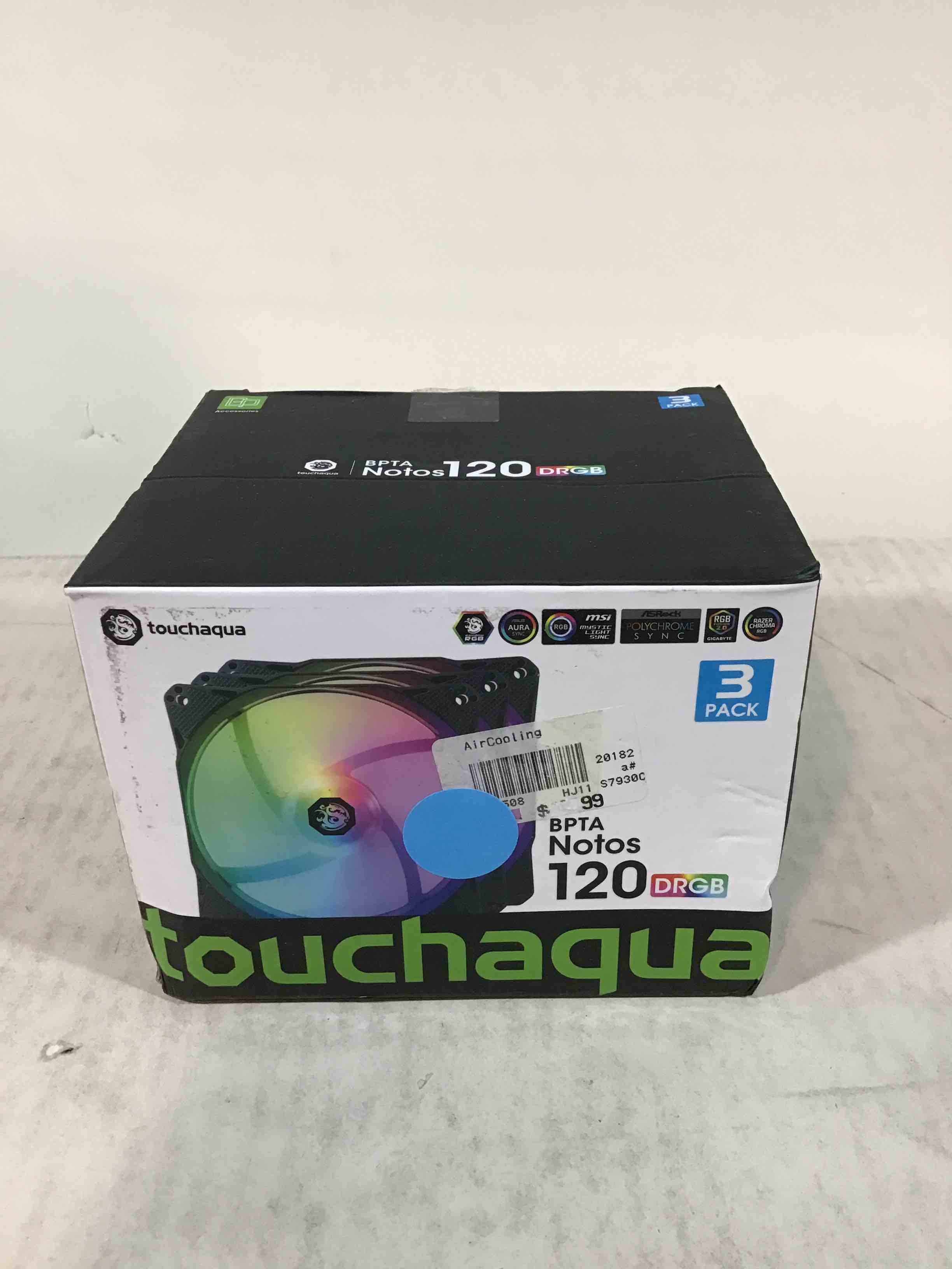 Bitspower Notos 120mm Case Fan  DRGB Computer Fan PWM PC Cooling Fan LED High Airflow Desktop Silent Cooler 1800 RPM w/PWM Fan Hub Digital RGB Controller (3 Pack)