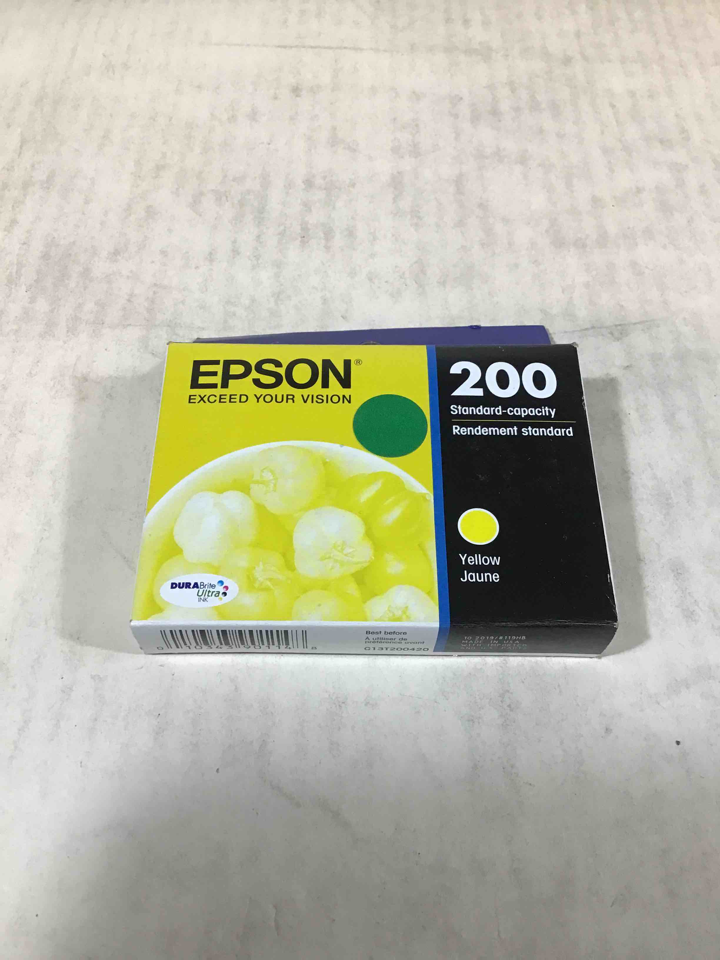 EPSON 200 DURABrite Ultra Ink Standard Capacity Yellow Cartridge (T200420) Works with WorkForce WF-2520  WF-2530  WF-2540  Expression XP-200  XP-300  XP-310  XP-400  XP-410