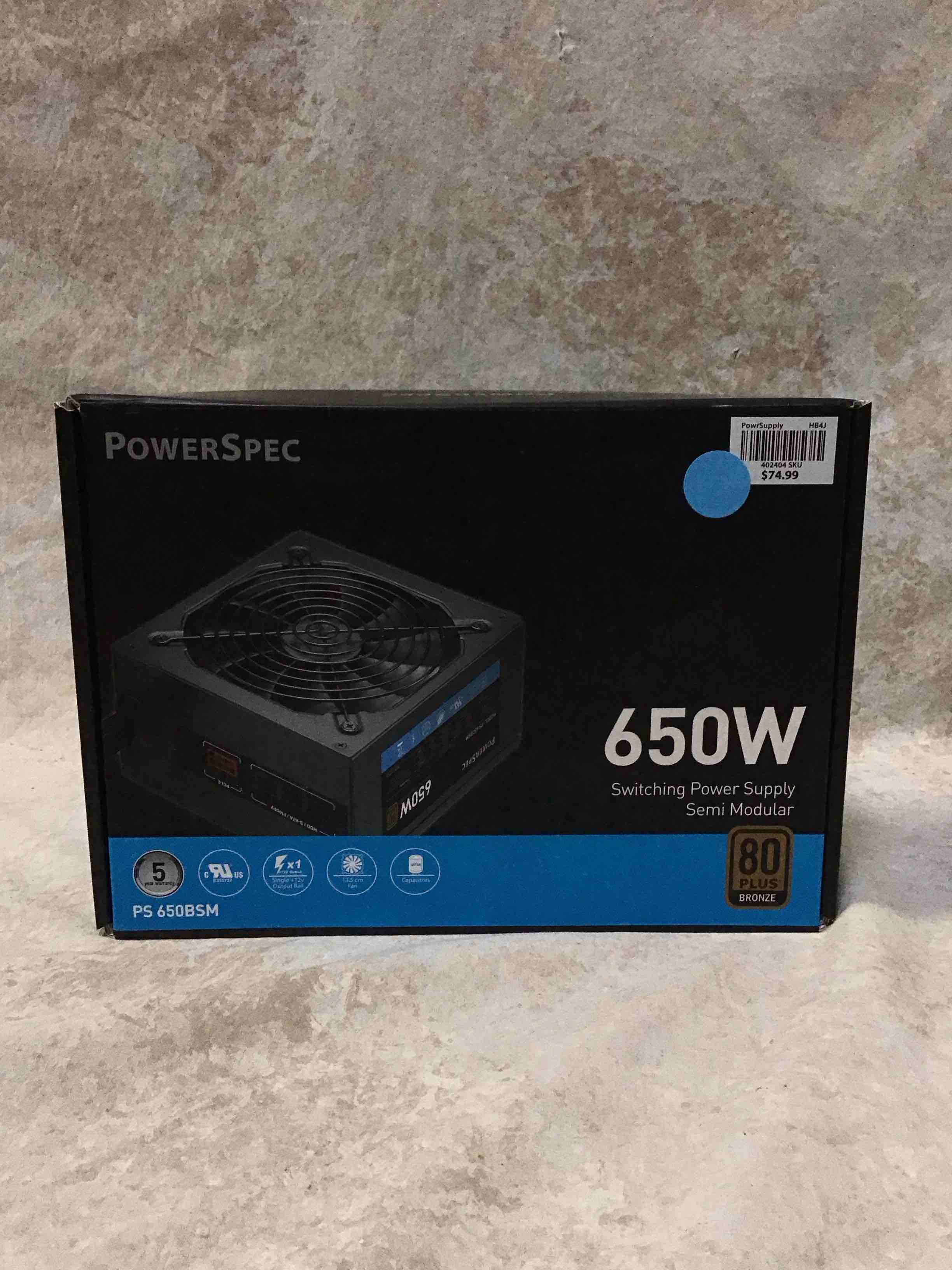 power supply 650w semi modular 80+ bronze certified psu atx