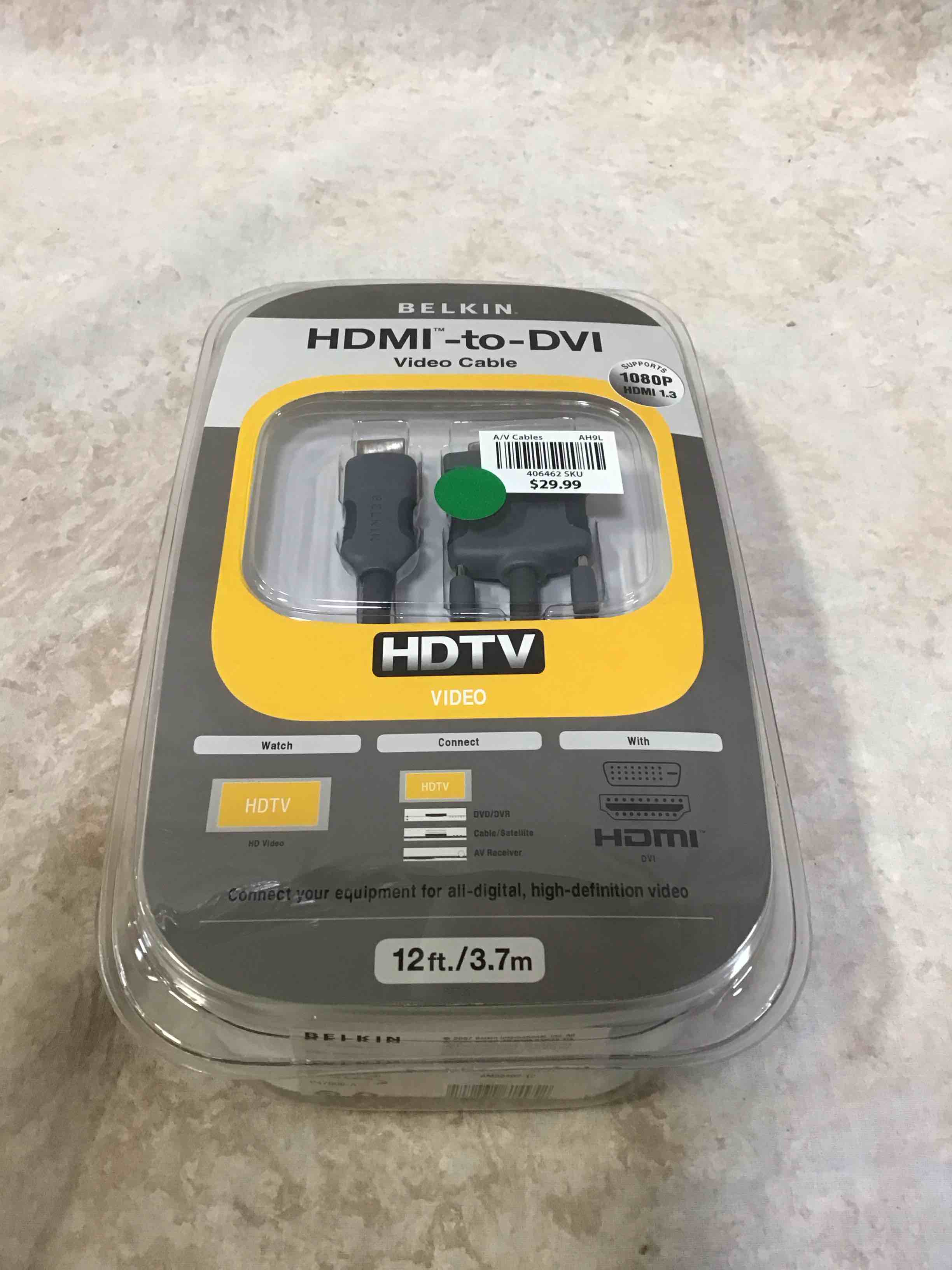 Belkin 12ft HDMI Interface to DVI Video Cable