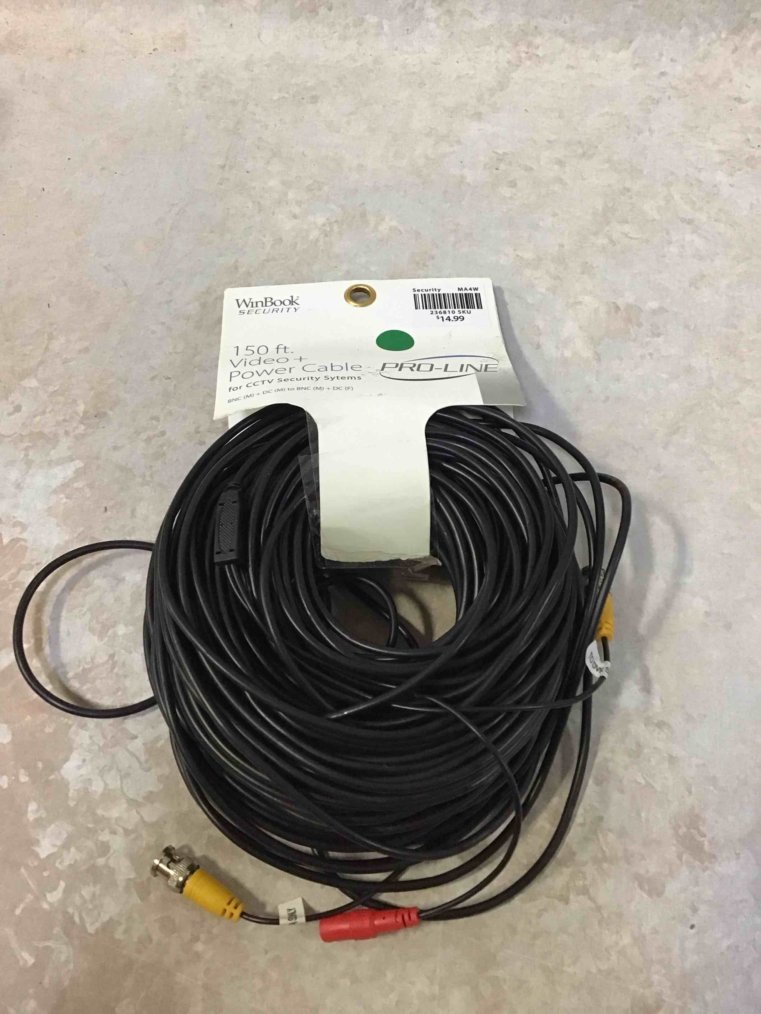 150ft Power Video Security Camera Cable Bnc Extension Wire Cord For All Cctv Dvr