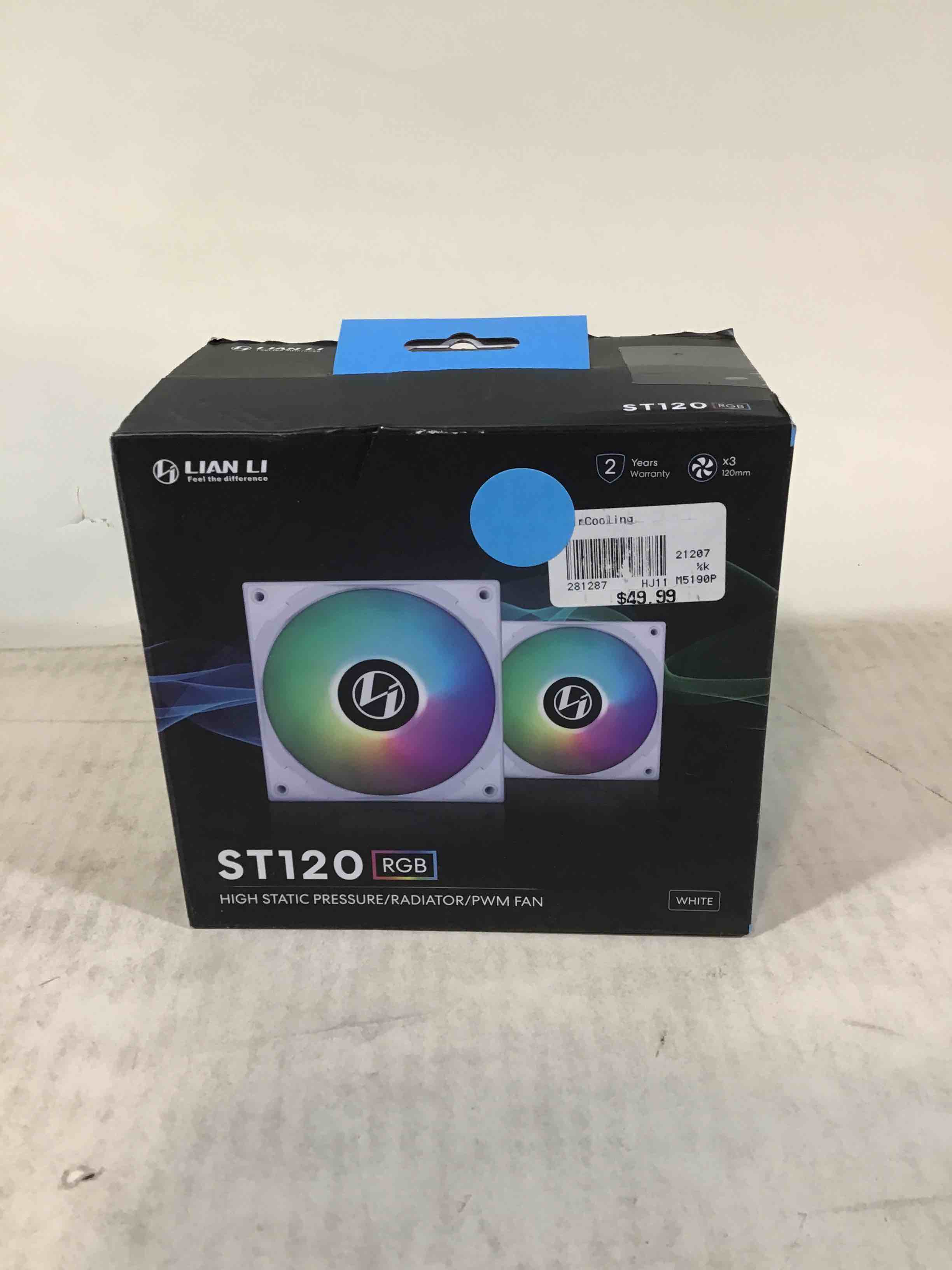 Lian Li ST120-3W 120 mm ARGB LED PWM Fan - White  Pack of 3