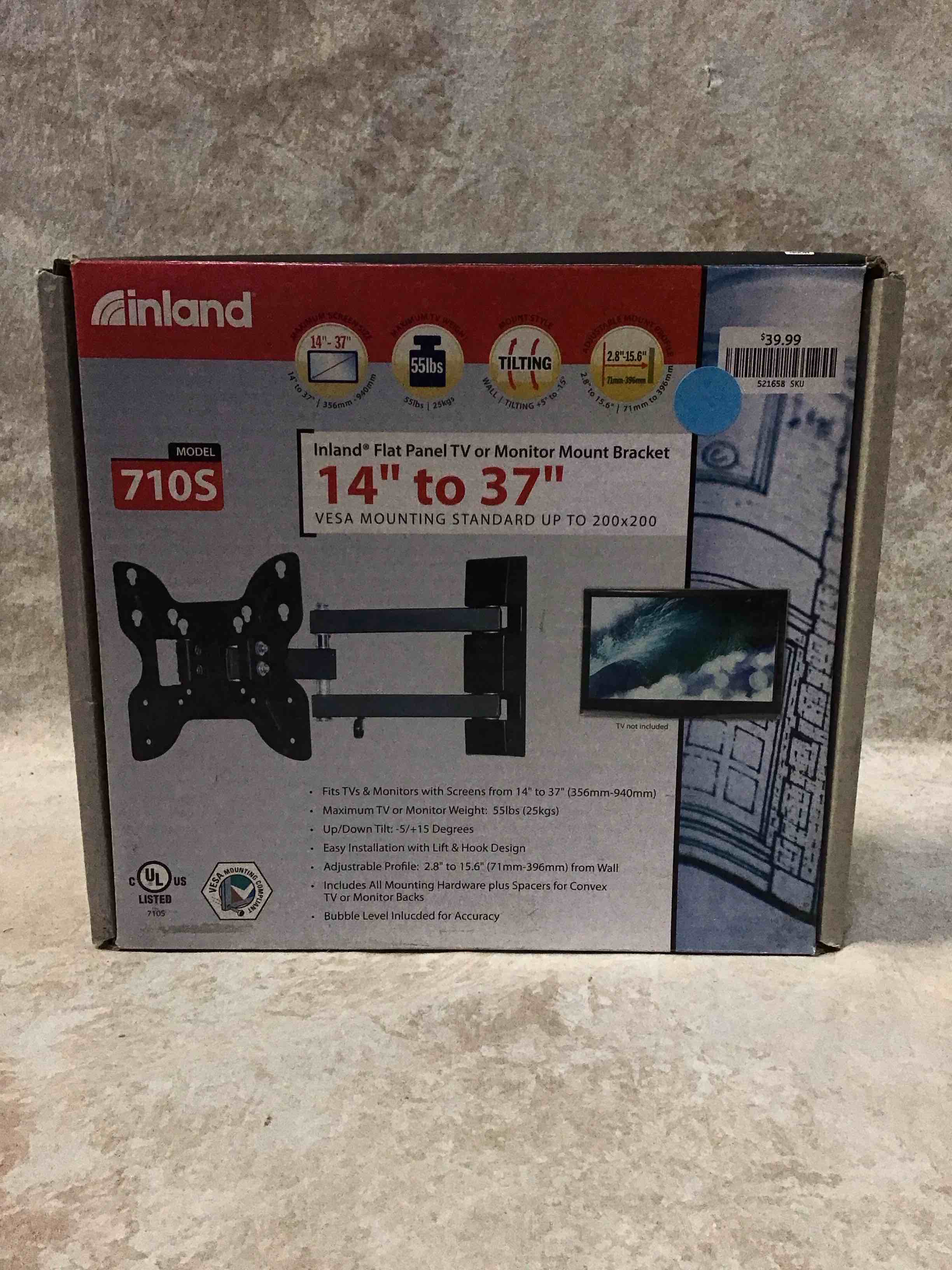 Inland 14"-42" Swivel TV/Monitor Wall Mount 710S
