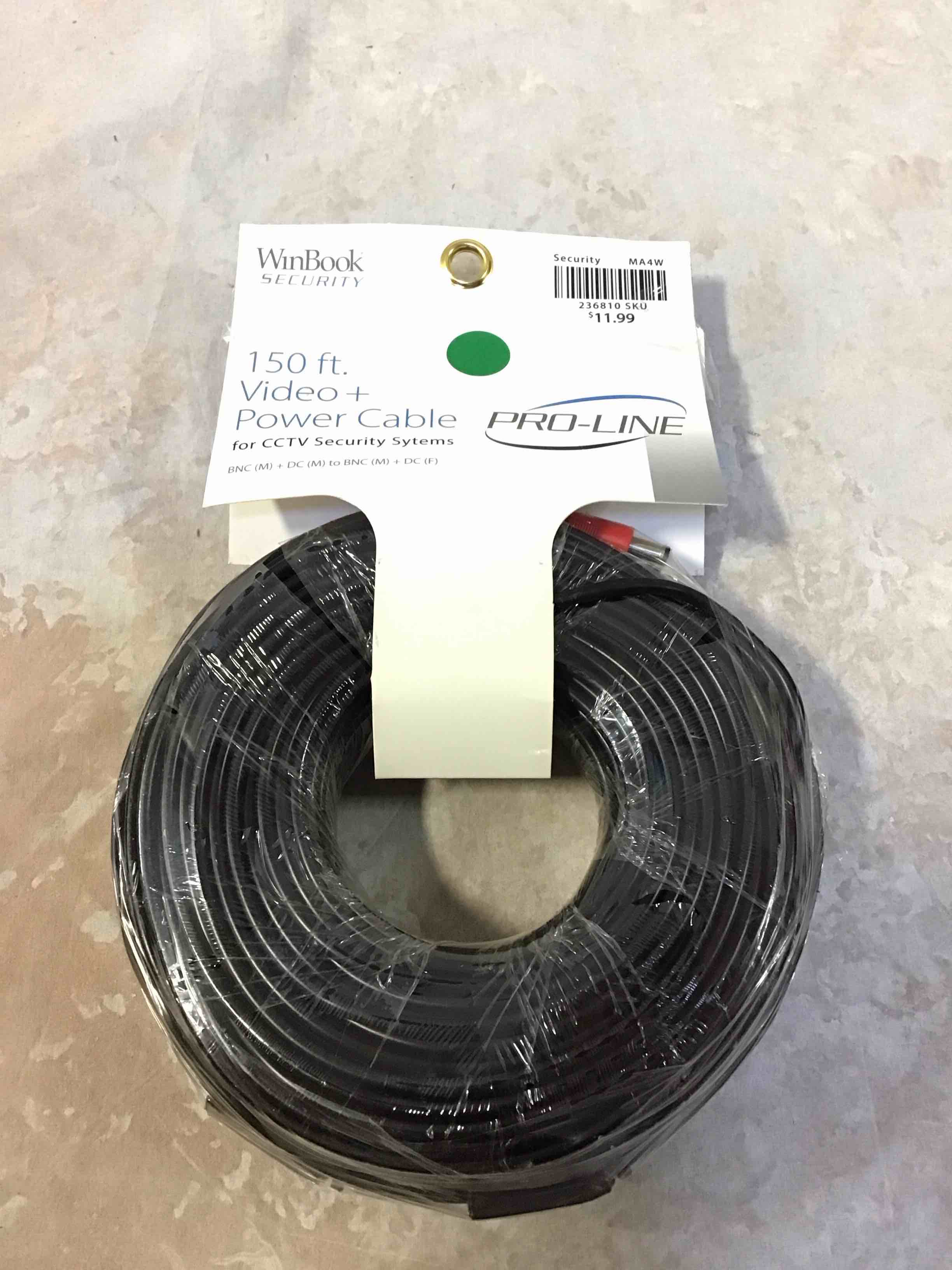 150ft Power Video Security Camera Cable Bnc Extension Wire Cord For All Cctv Dvr