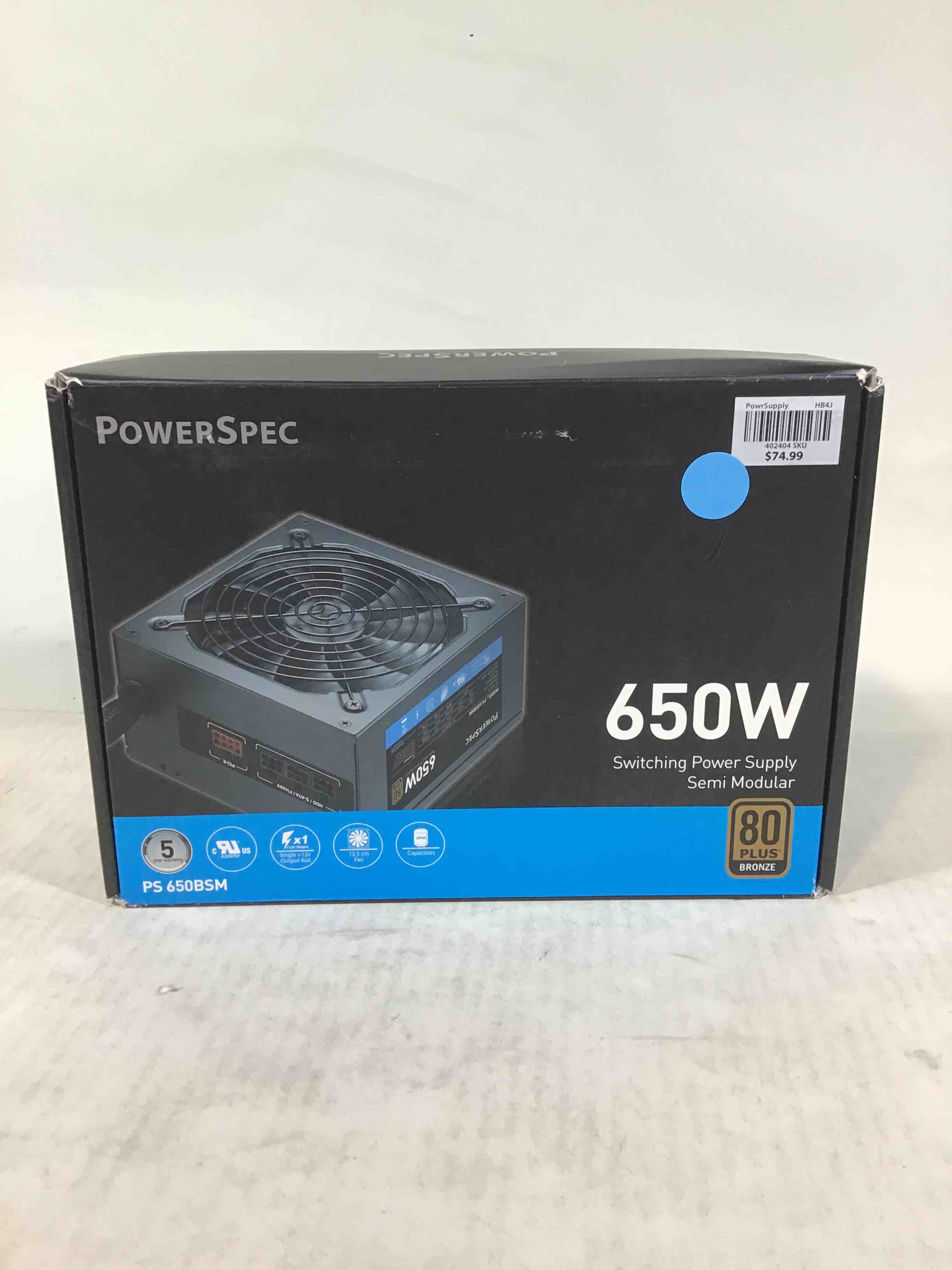 power supply 650w semi modular 80+ bronze certified psu atx