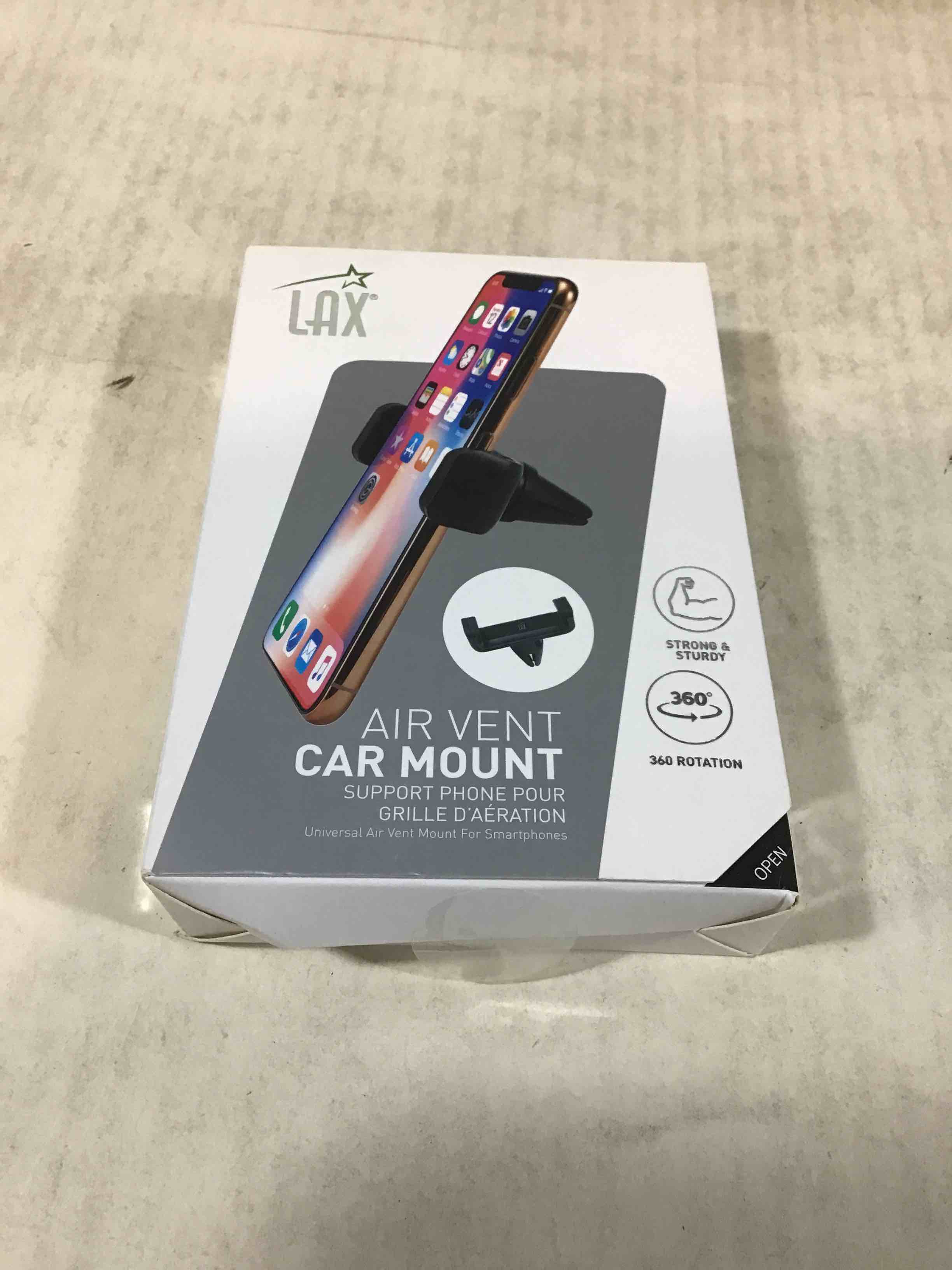 LAX Aluminum Air Vent Car Mount - Black