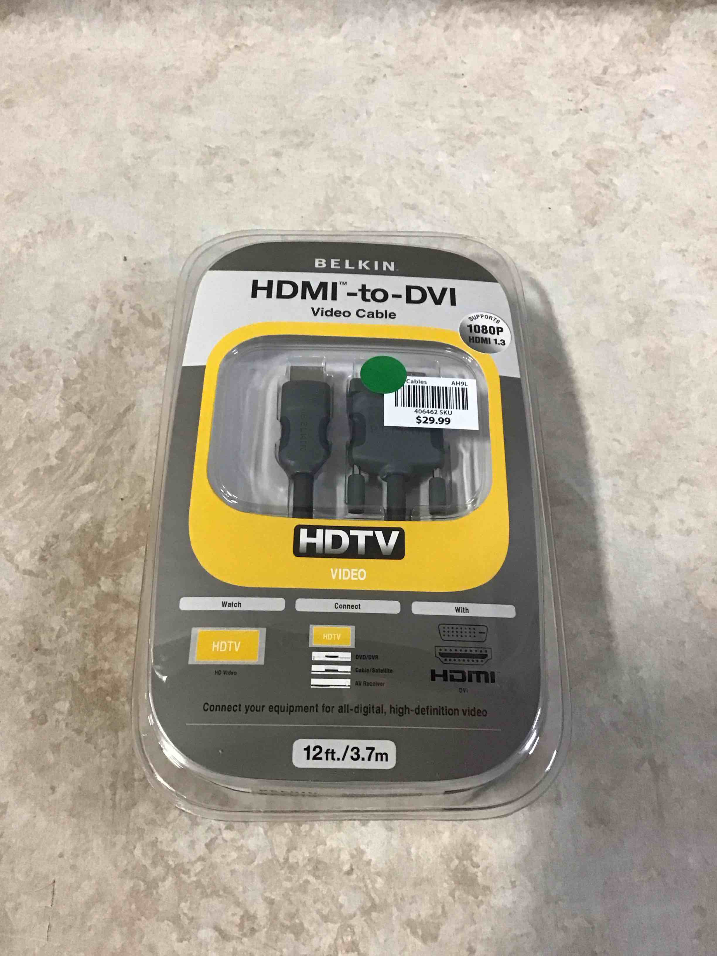 Belkin 12ft HDMI Interface to DVI Video Cable