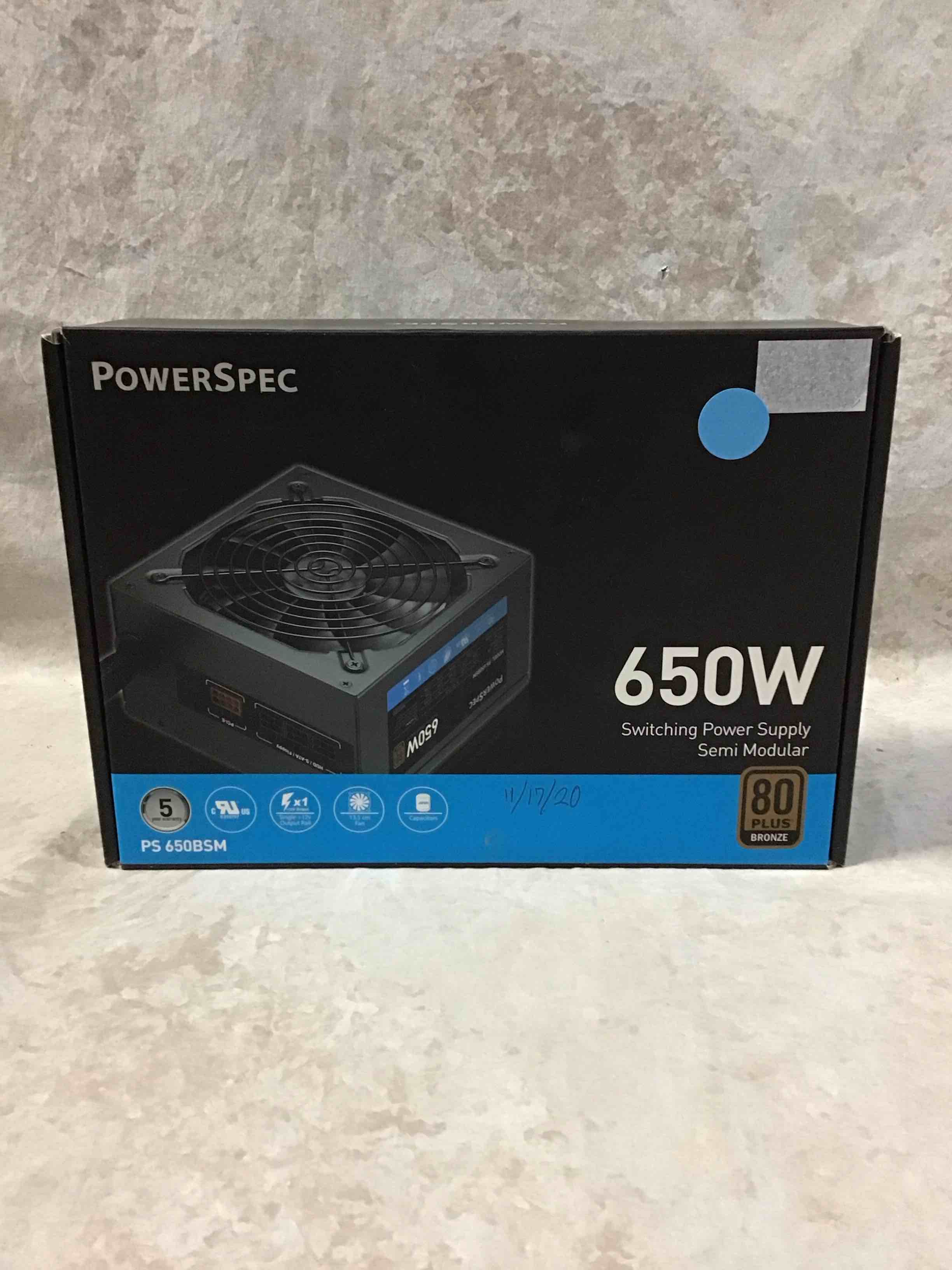 power supply 650w semi modular 80+ bronze certified psu atx