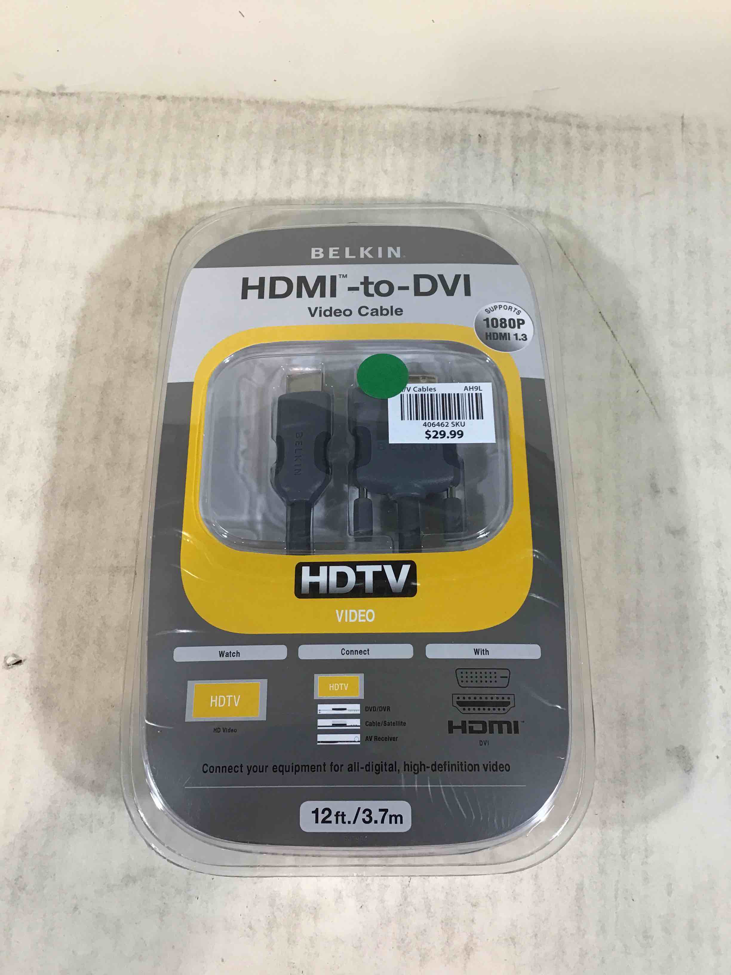 Belkin 12ft HDMI Interface to DVI Video Cable