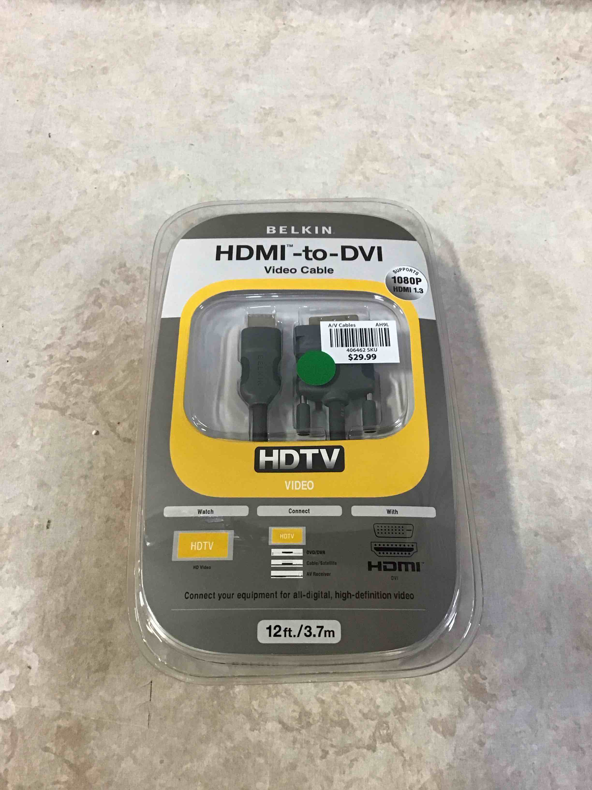 Belkin 12ft HDMI Interface to DVI Video Cable