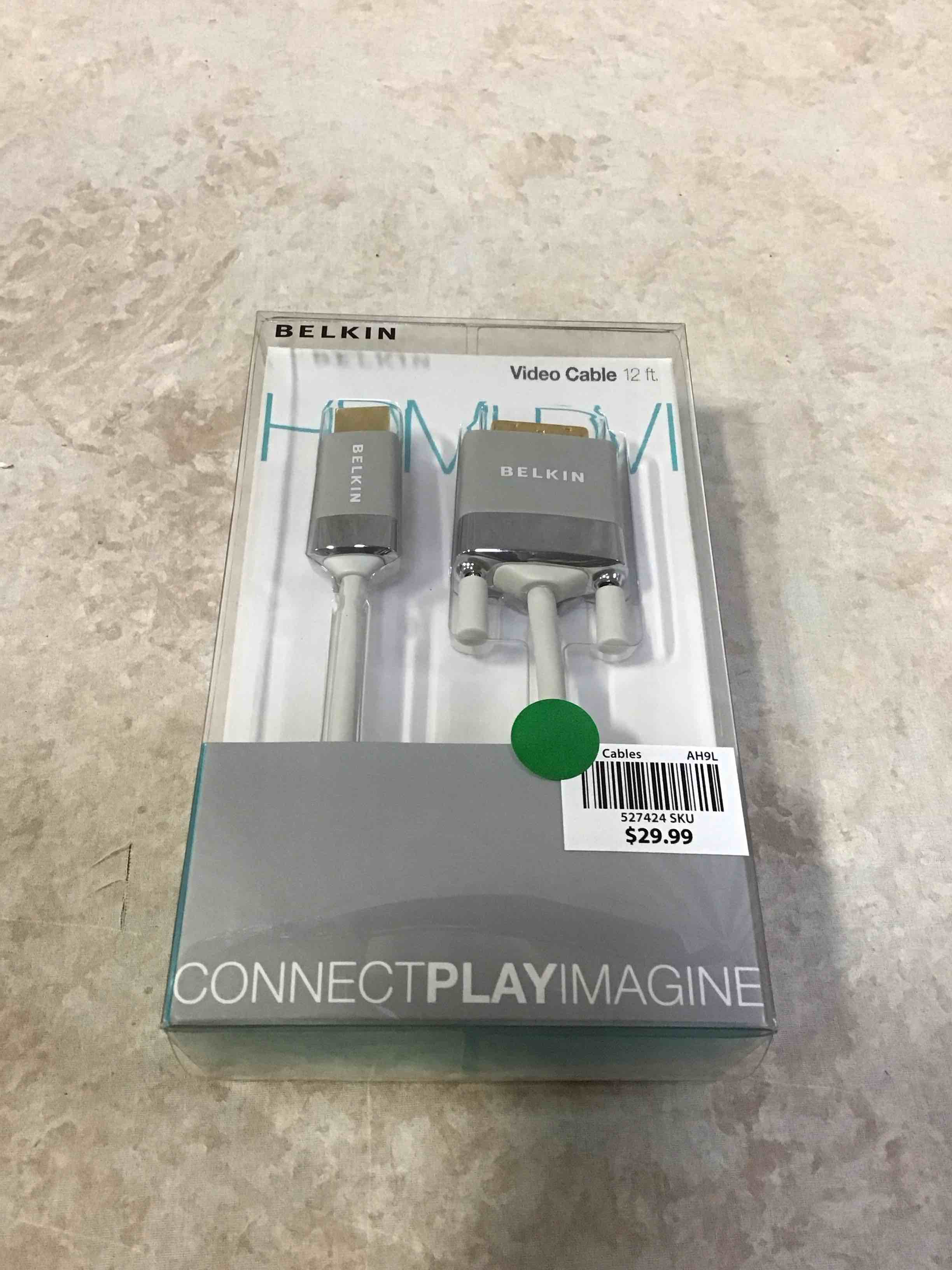 Belkin AV22401-12-WHT HDMI to DVI-D Cable Adapter