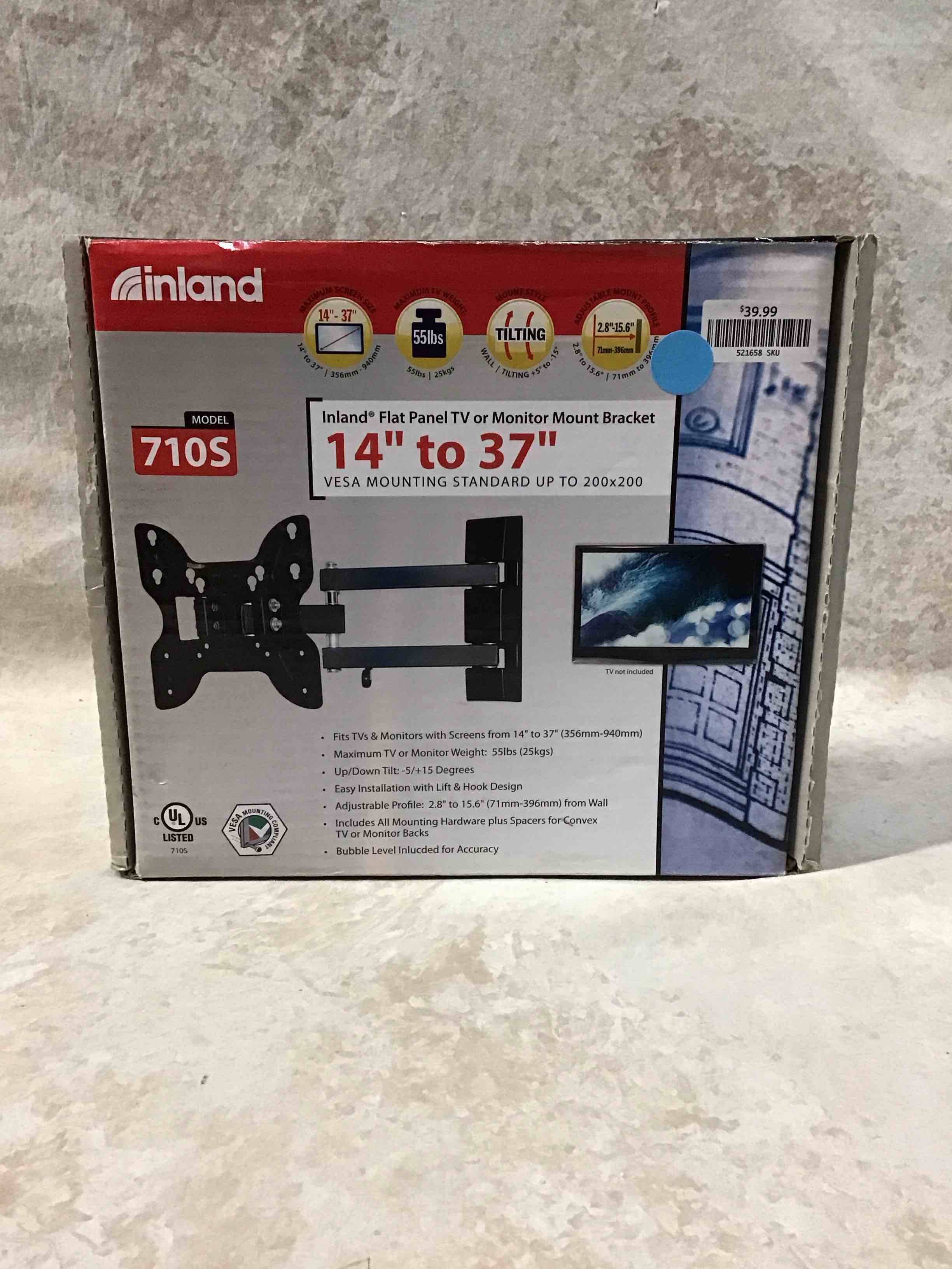 Inland 14"-42" Swivel TV/Monitor Wall Mount 710S