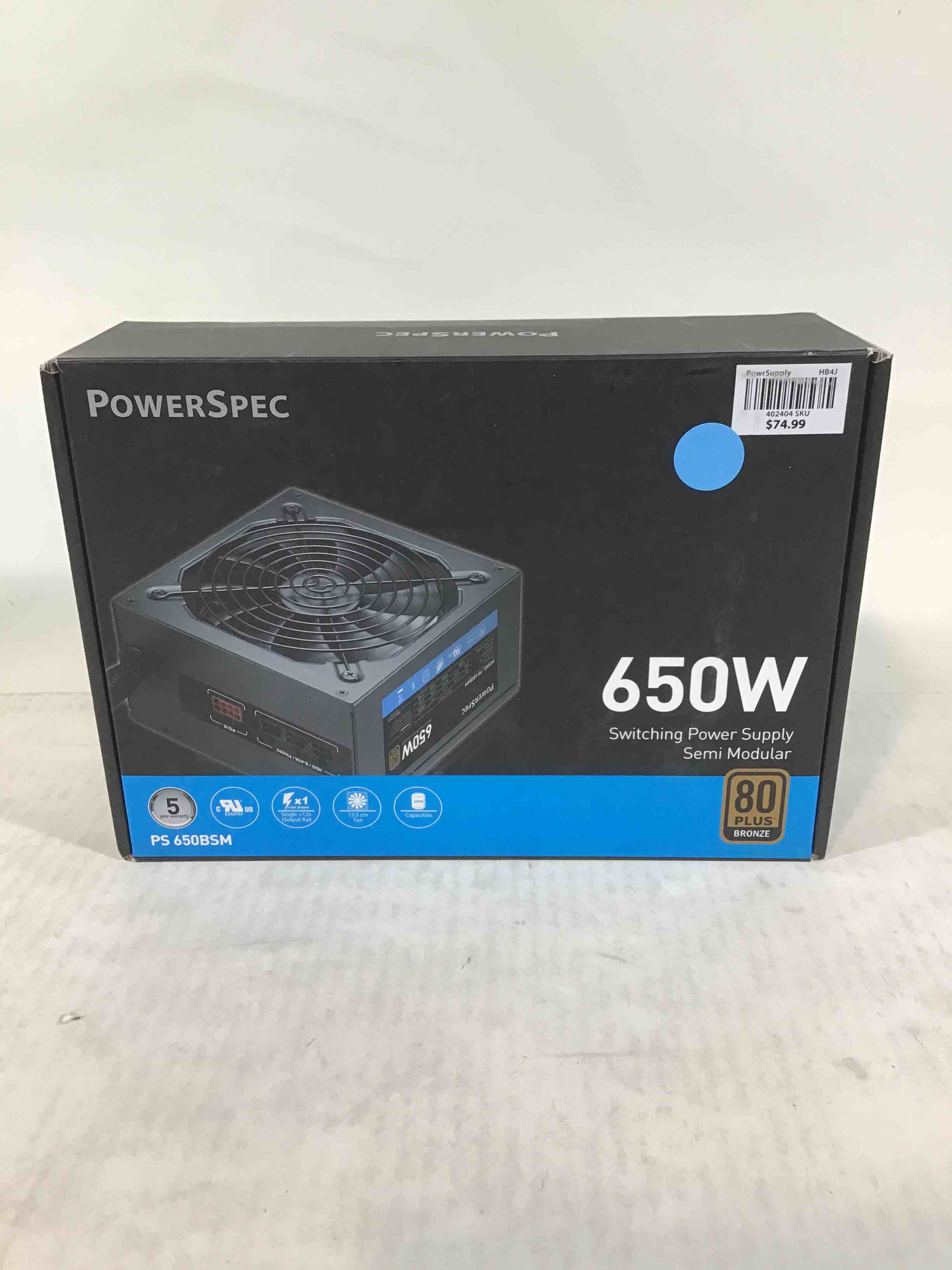 power supply 650w semi modular 80+ bronze certified psu atx