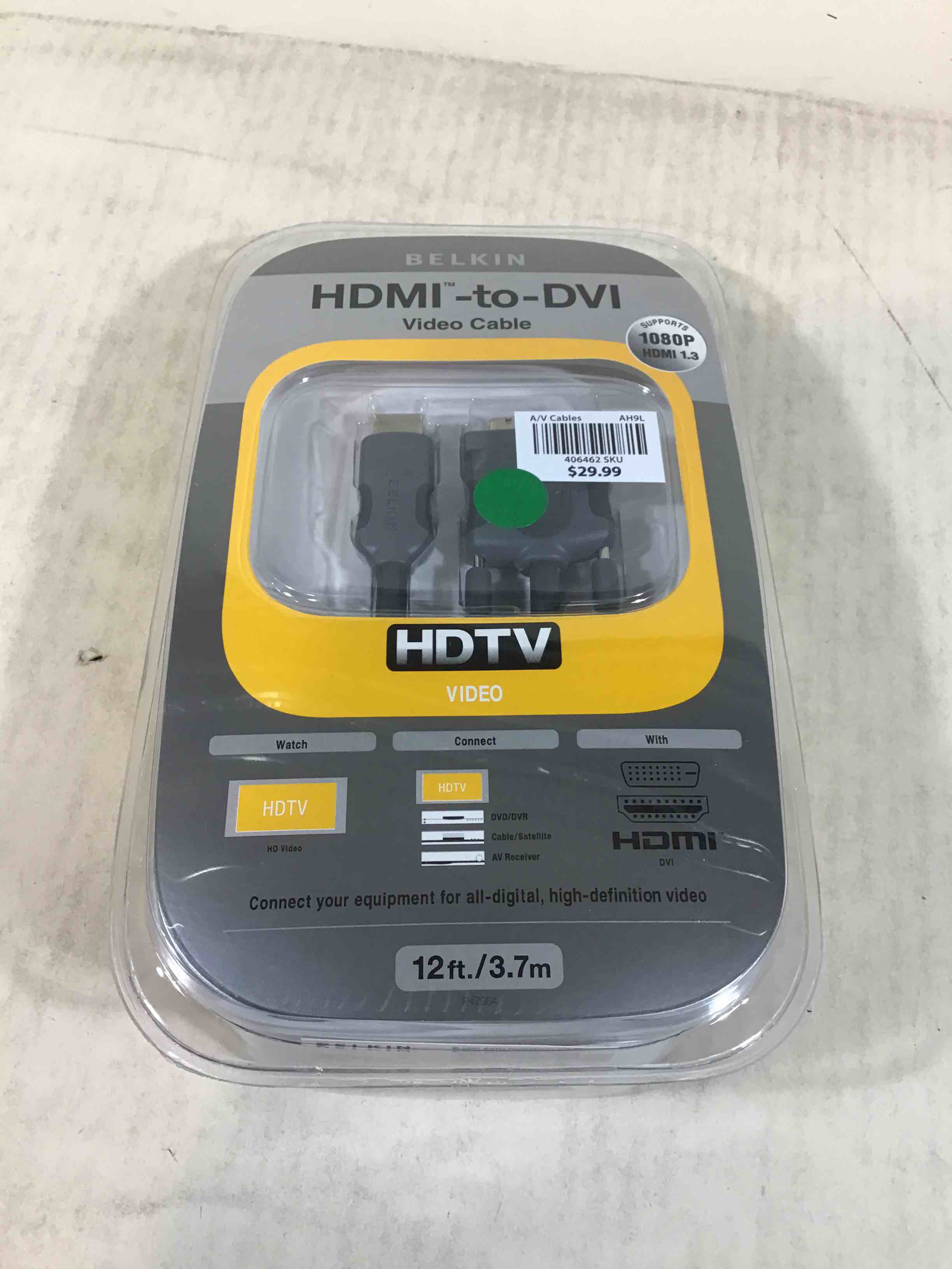 Belkin 12ft HDMI Interface to DVI Video Cable