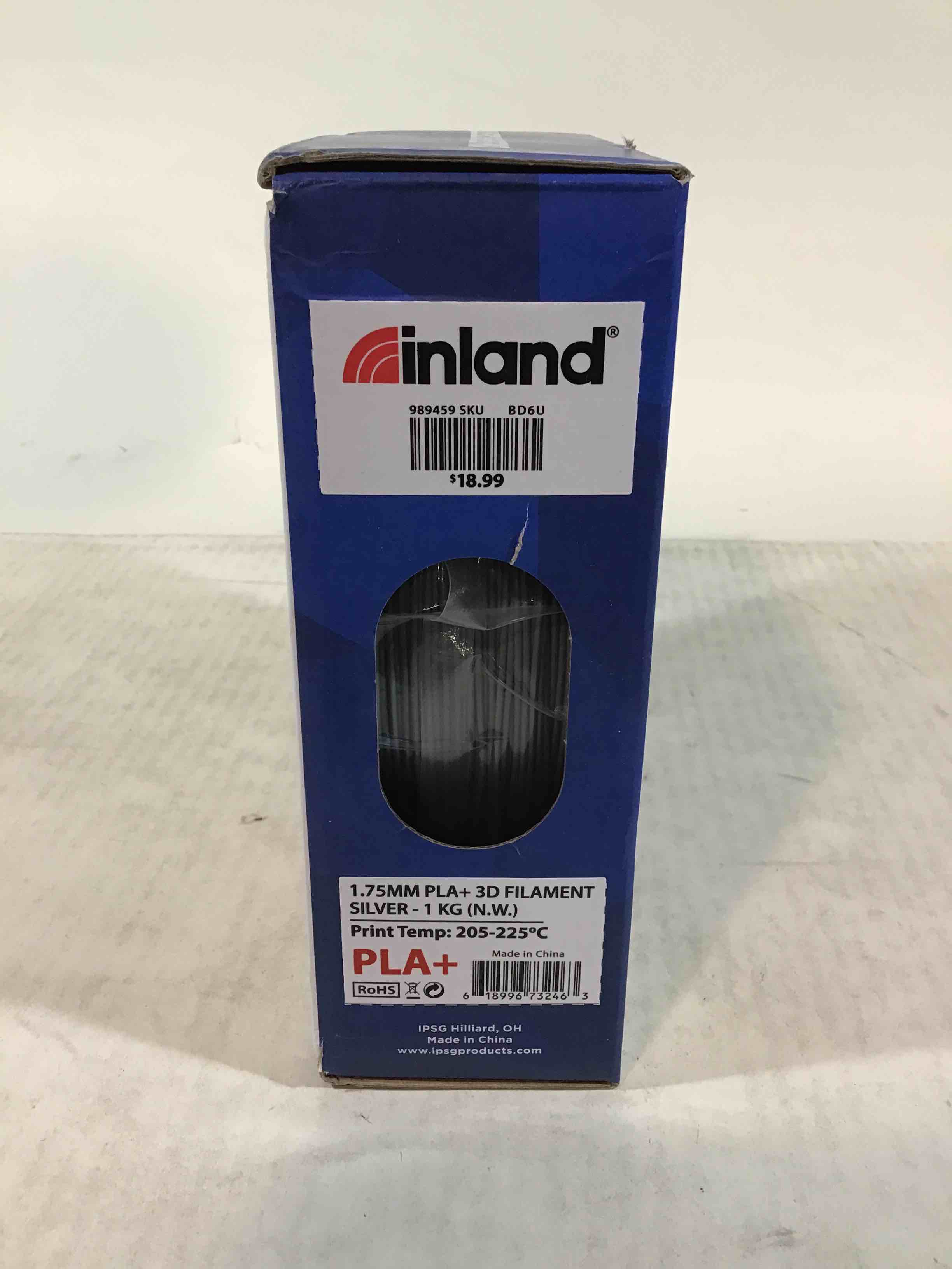 inland 1.75mm PLA+ 3D Filament Silver