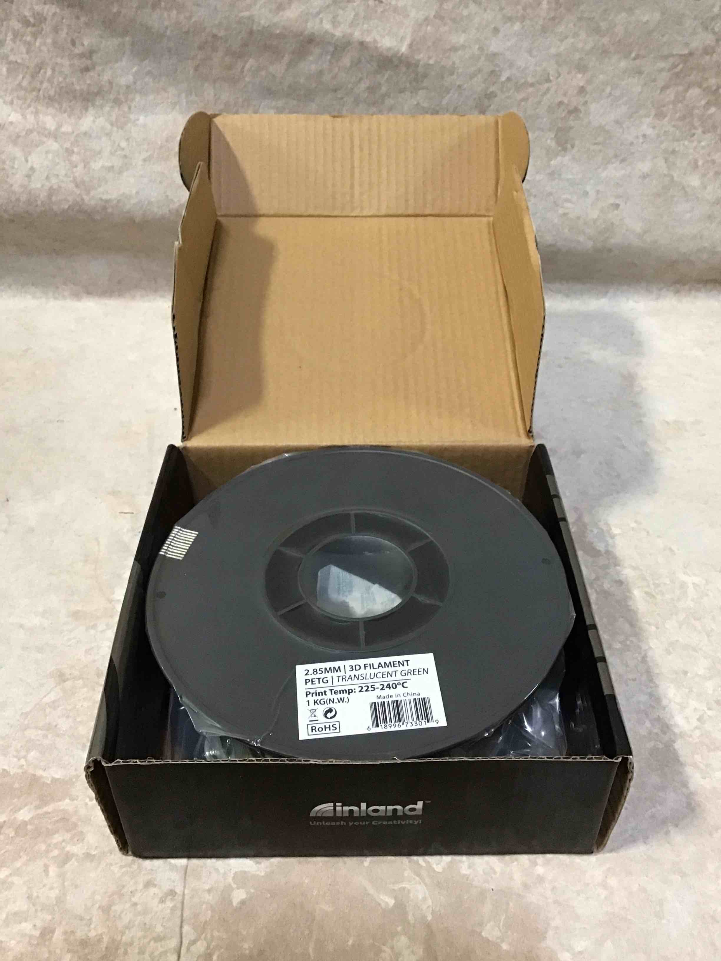 inland 2.85mm 3D Filament PETG Translucent Green