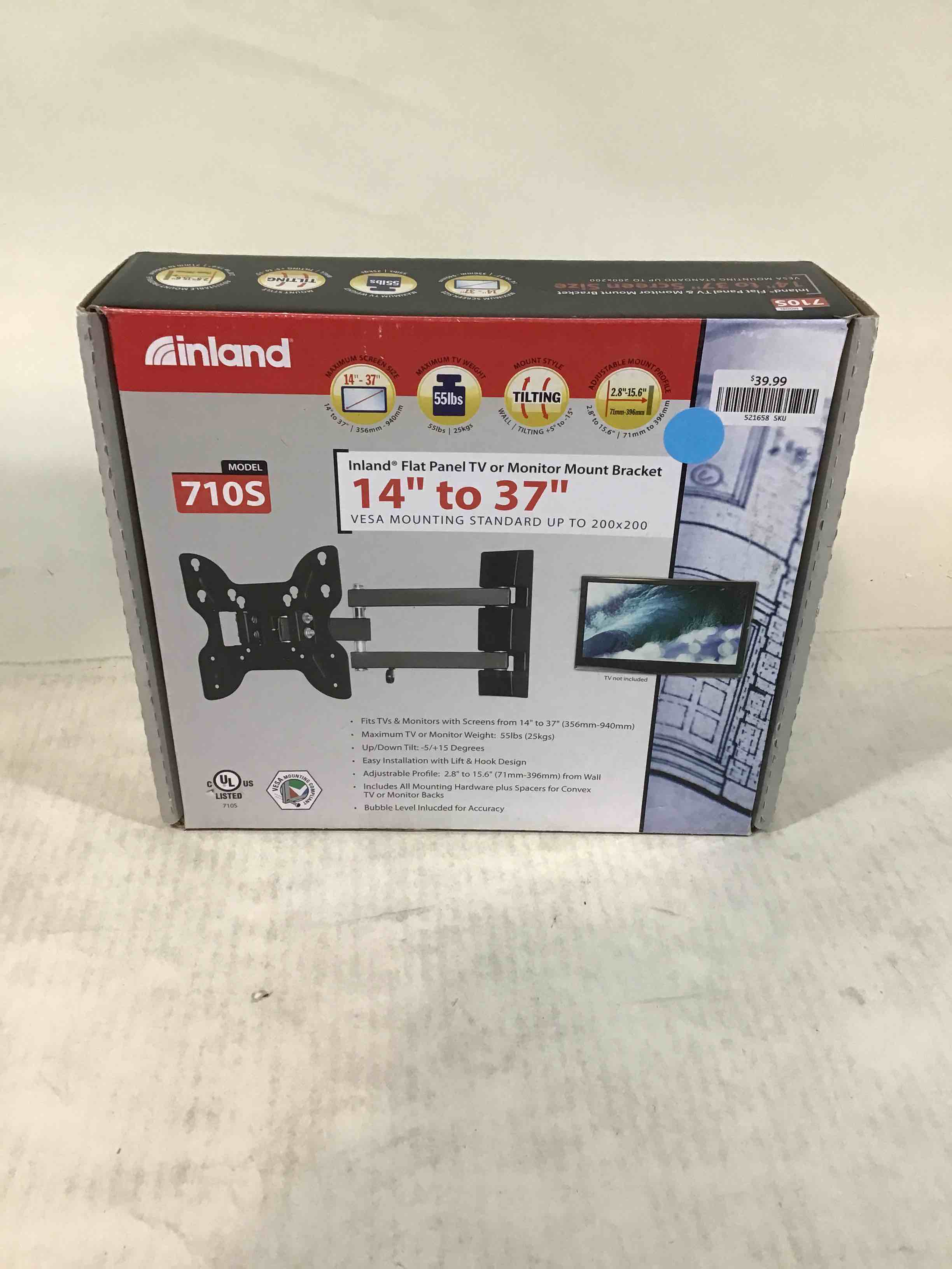 Inland 14"-42" Swivel TV/Monitor Wall Mount 710S
