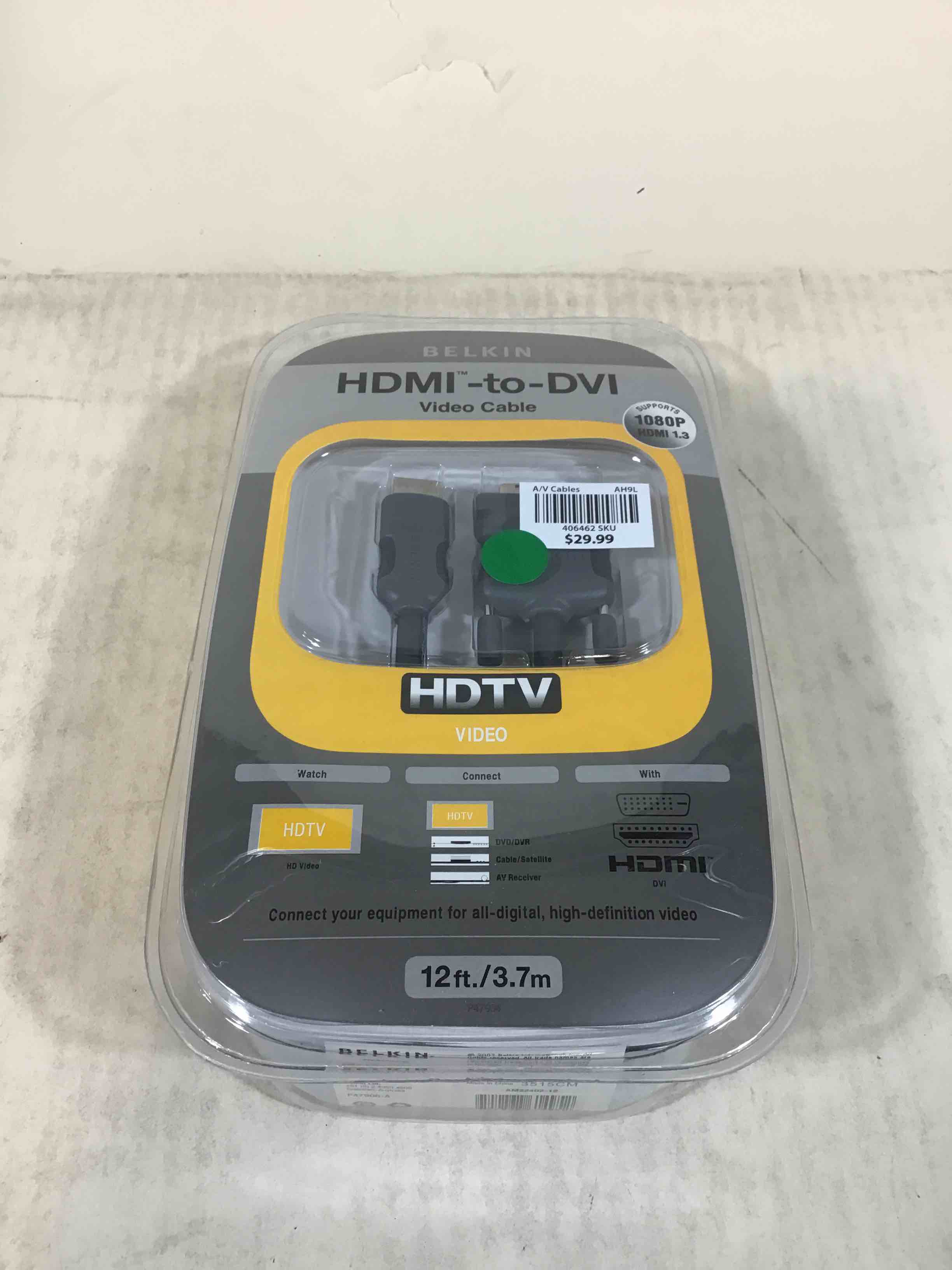 Belkin 12ft HDMI Interface to DVI Video Cable