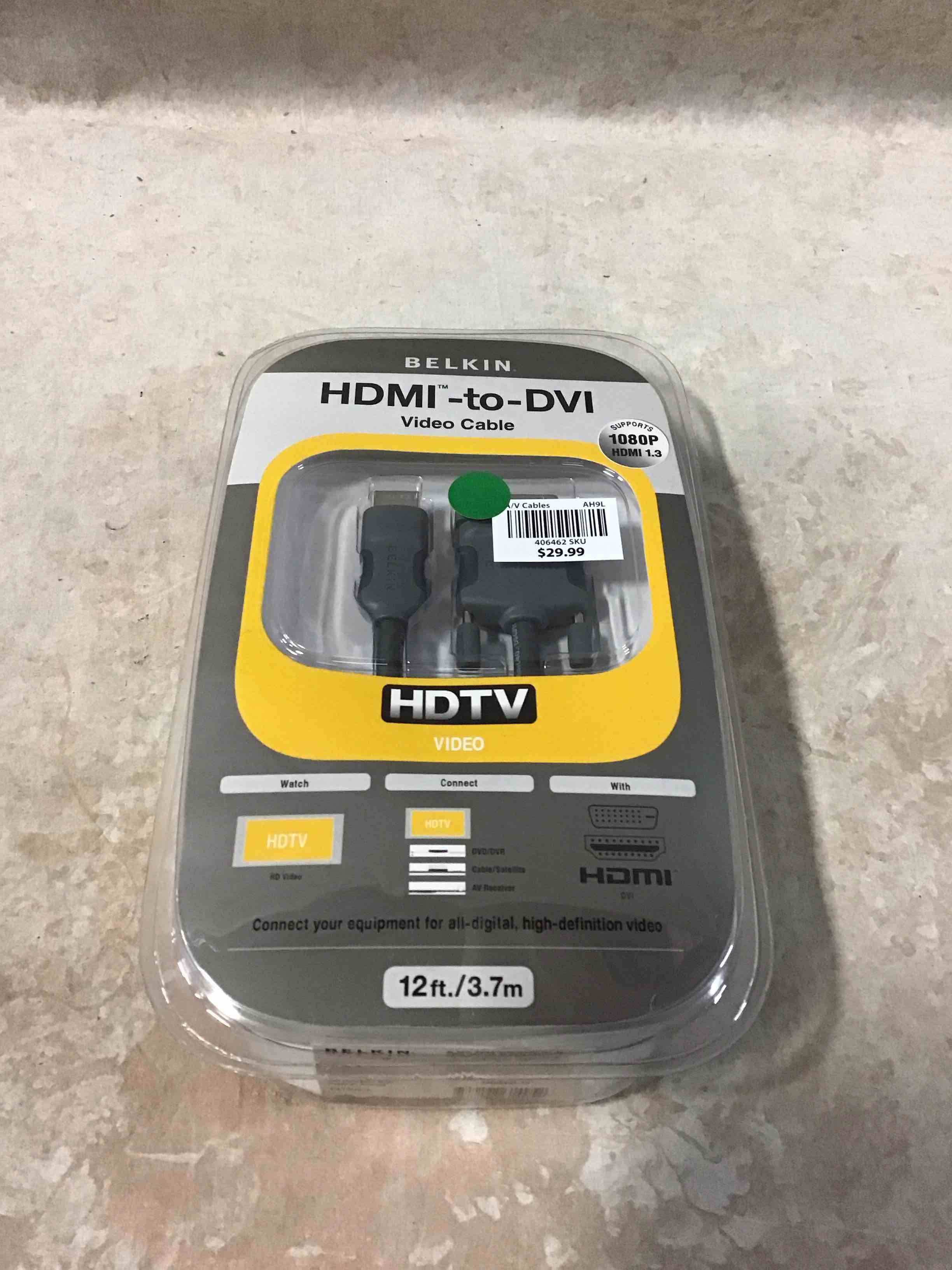 Belkin 12ft HDMI Interface to DVI Video Cable