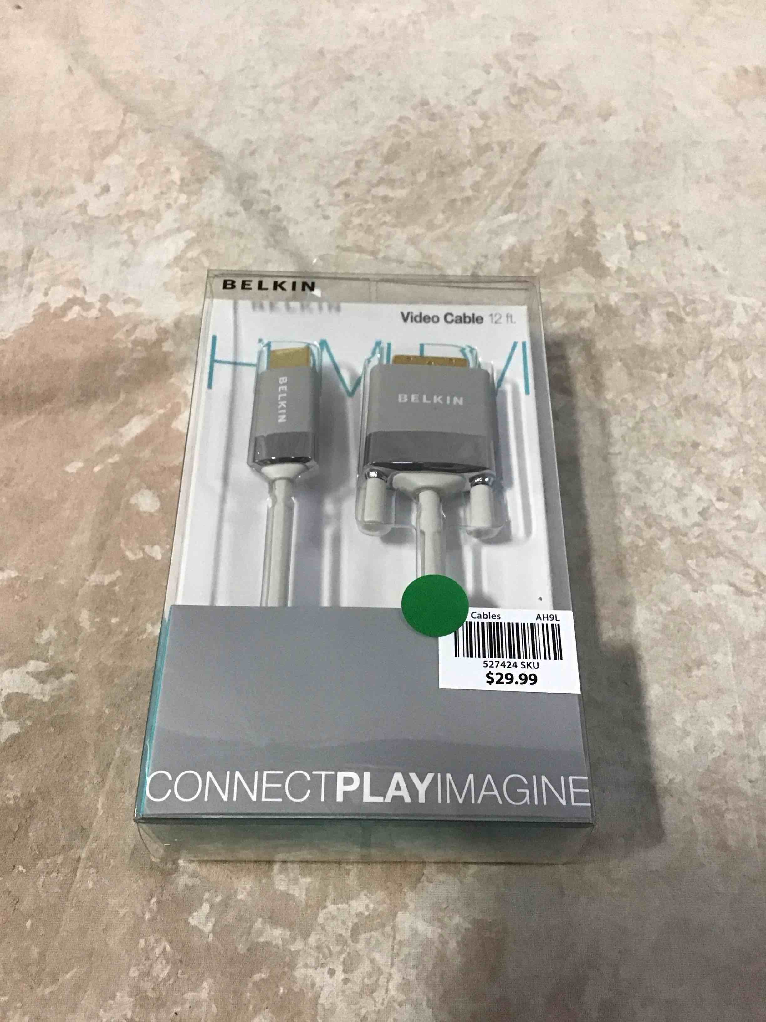 Belkin AV22401-12-WHT HDMI to DVI-D Cable Adapter