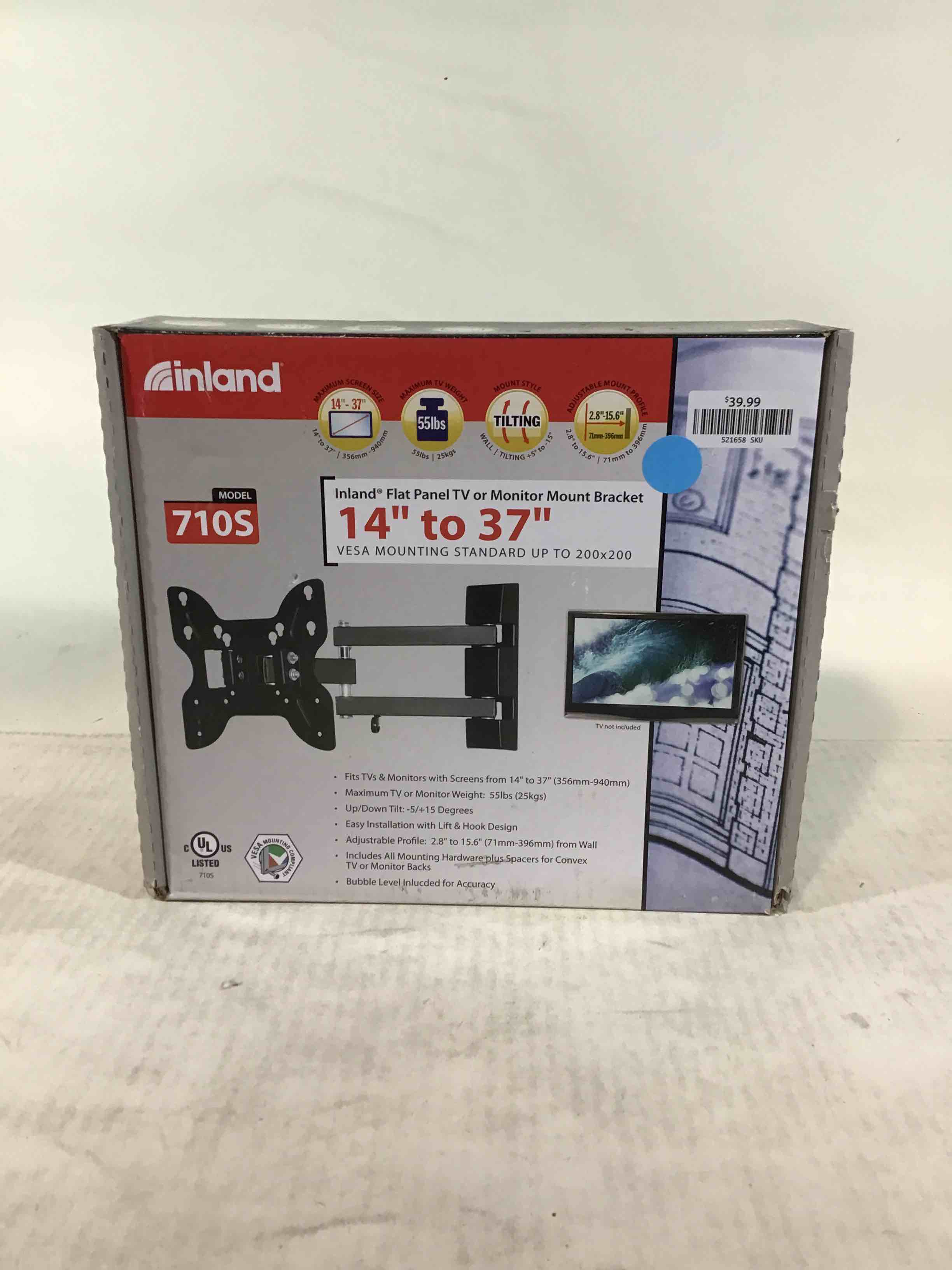 Inland 14"-42" Swivel TV/Monitor Wall Mount 710S