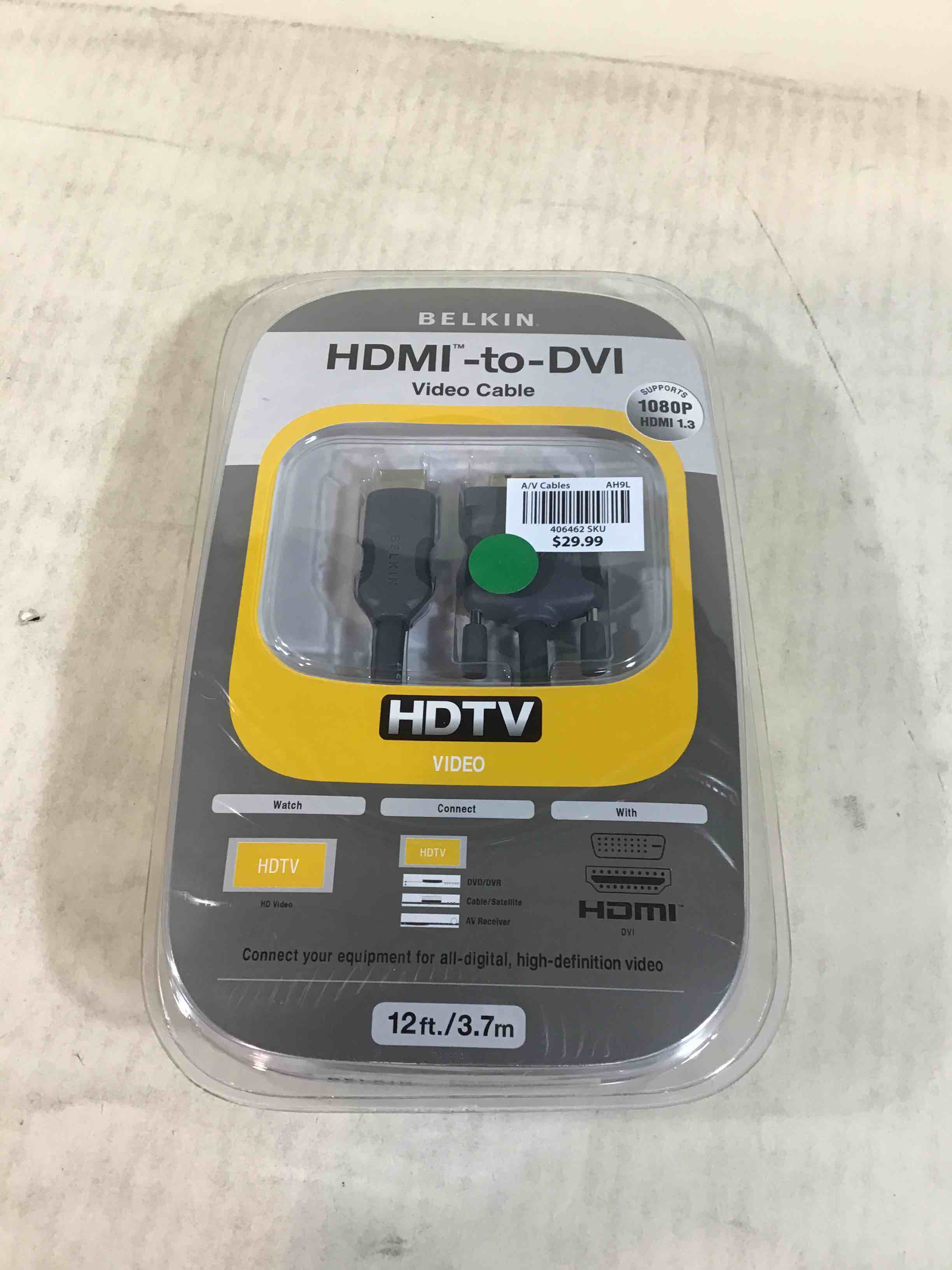 Belkin 12ft HDMI Interface to DVI Video Cable