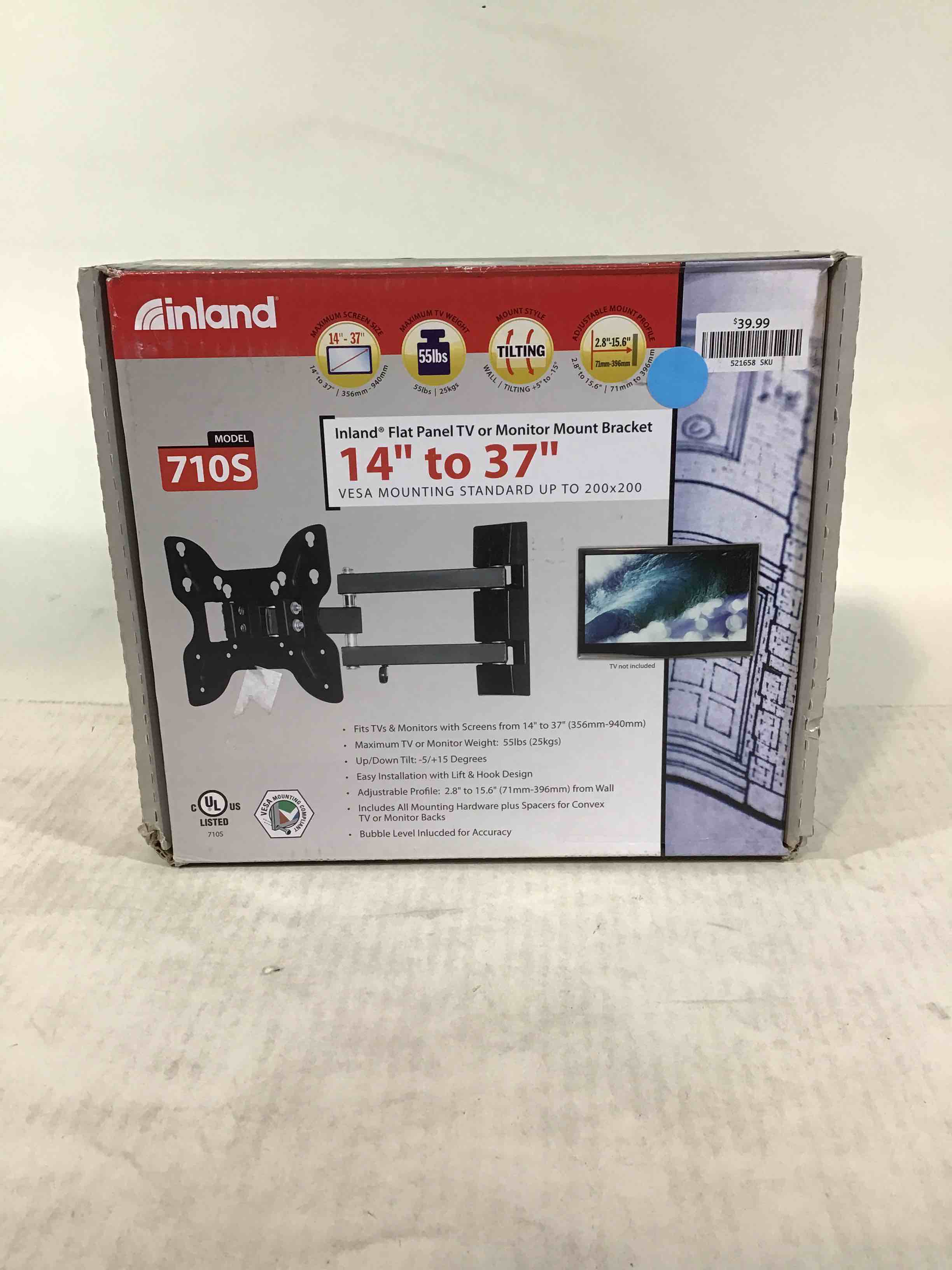 Inland 14"-42" Swivel TV/Monitor Wall Mount 710S