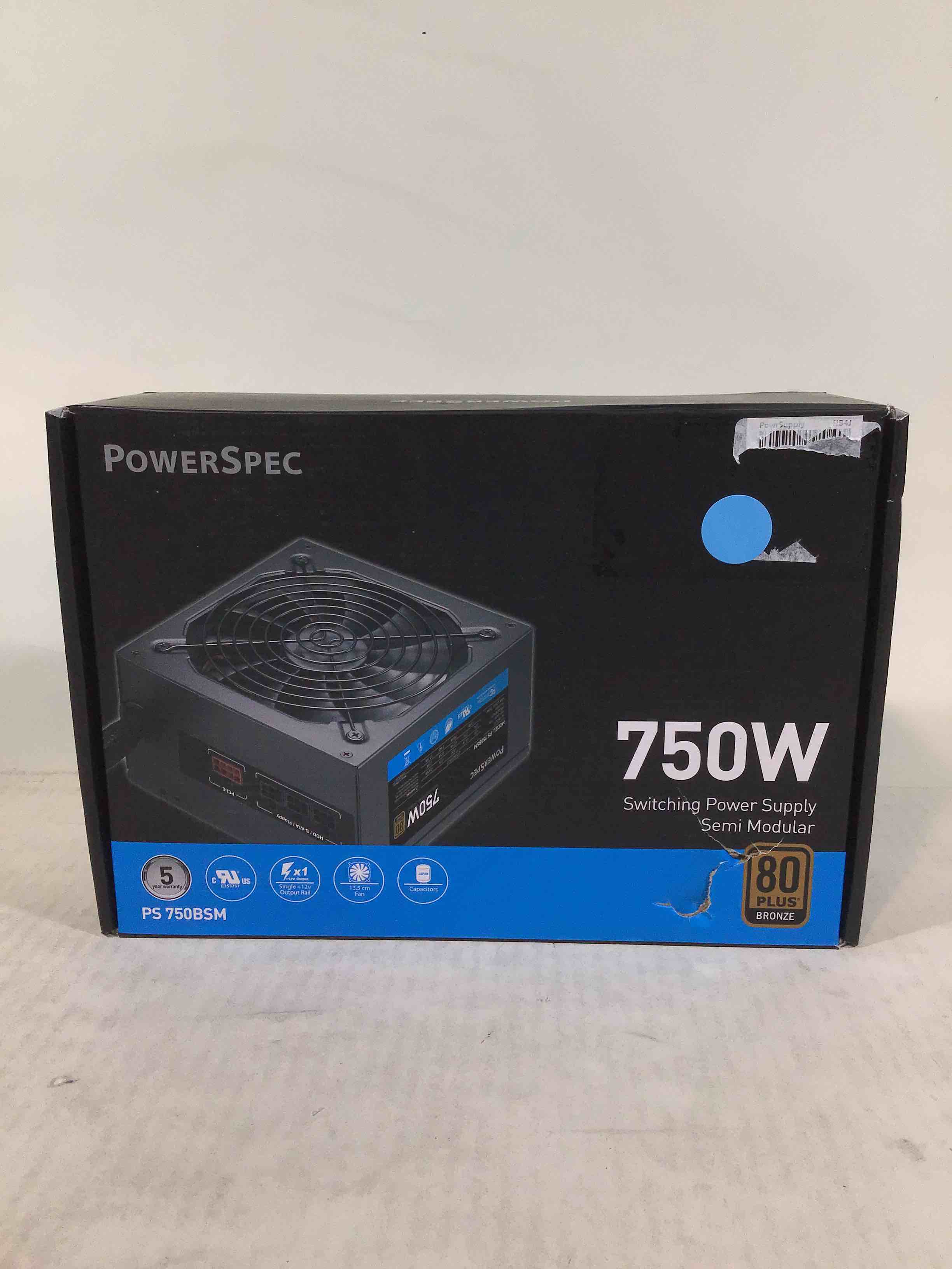 PowerSpec 750W Power Supply Semi Modular 80 Plus Bronze Certified ATX PSU Active PFC SLI Crossfire Ready Gaming PC Computer Switching Power Supply, PS 750BSM (B08YYJHNMH)
