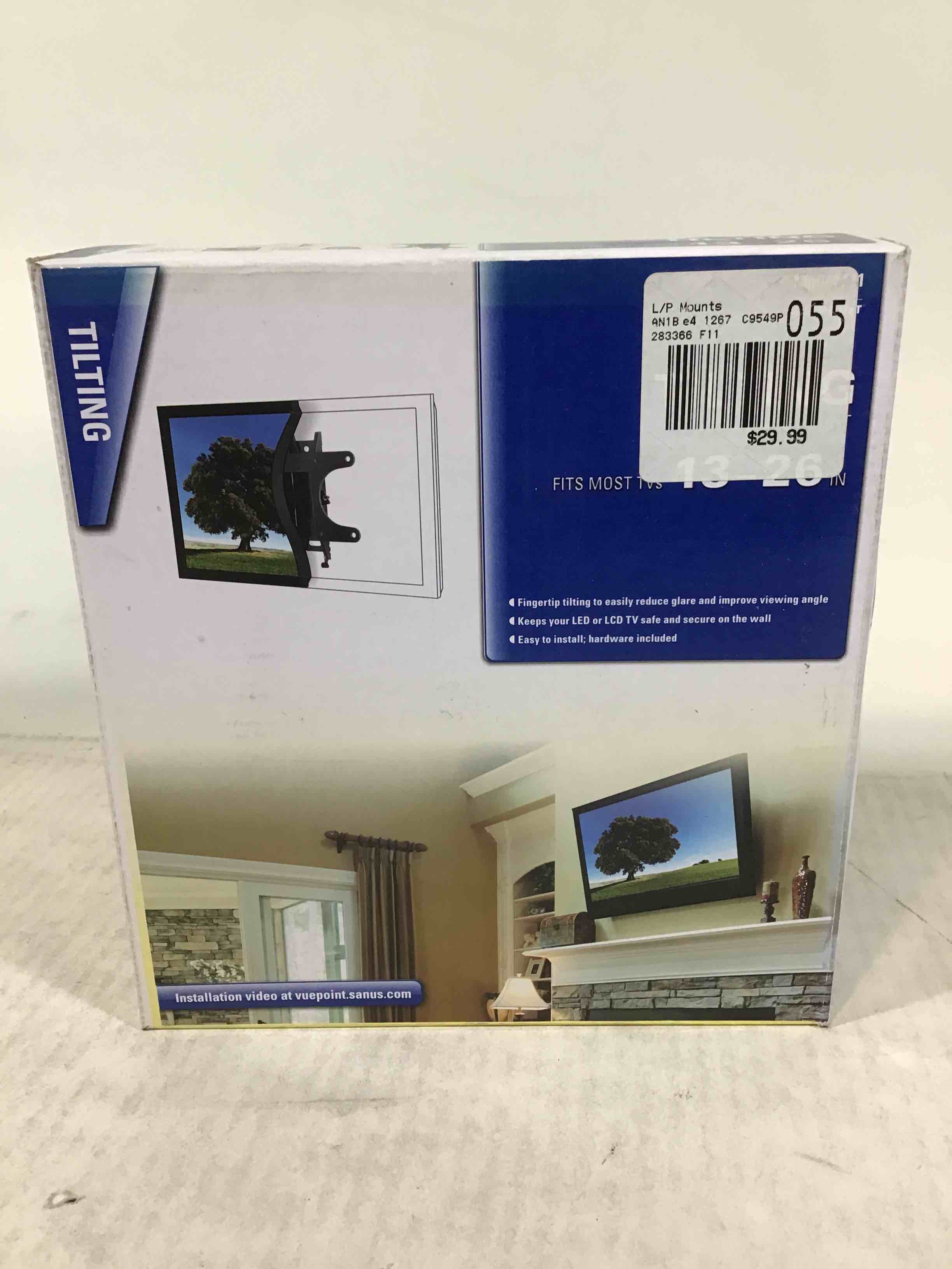 VuePoint F11 by Sanus, Tilting Wall Mount, Fits most 13" to 26" flat-panel TVs