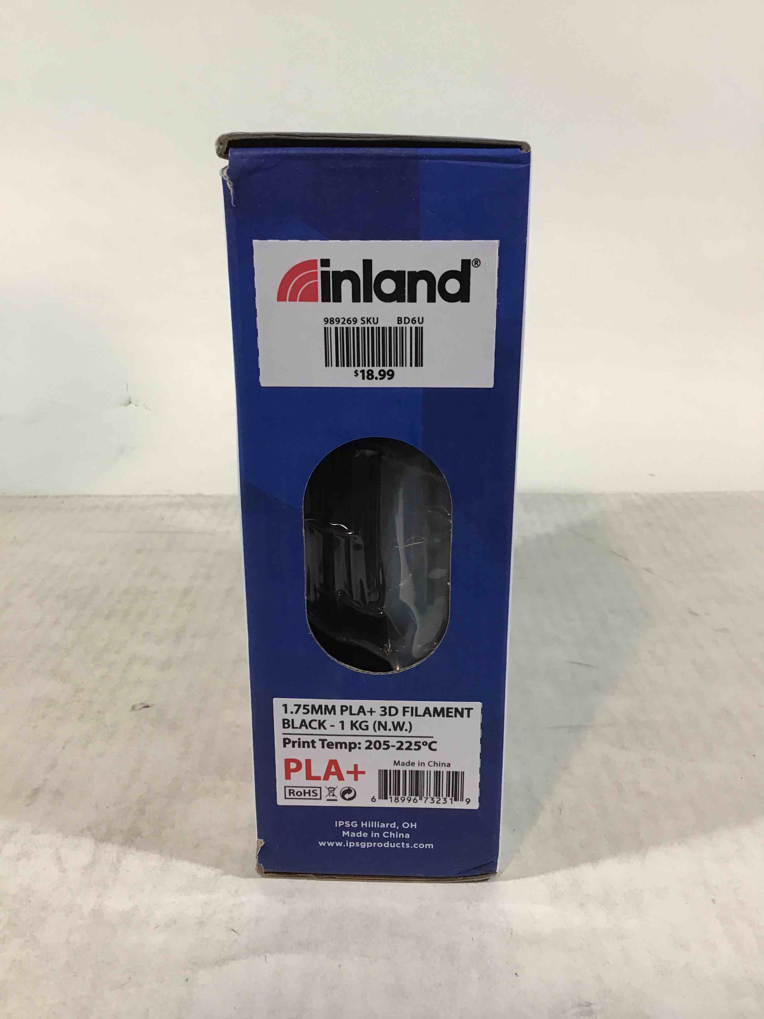 Inland PLA Plus (PLA+) 3D Printer Filament 1.75mm - PLA Pro Dimensional Accuracy +/- 0.03 mm - 1 kg Spool (2.2 lbs) – Fits Most FDM/FFF Printers – Odor Free, Clog Free 3D Printing Filaments - Black (B081S6BMCD)