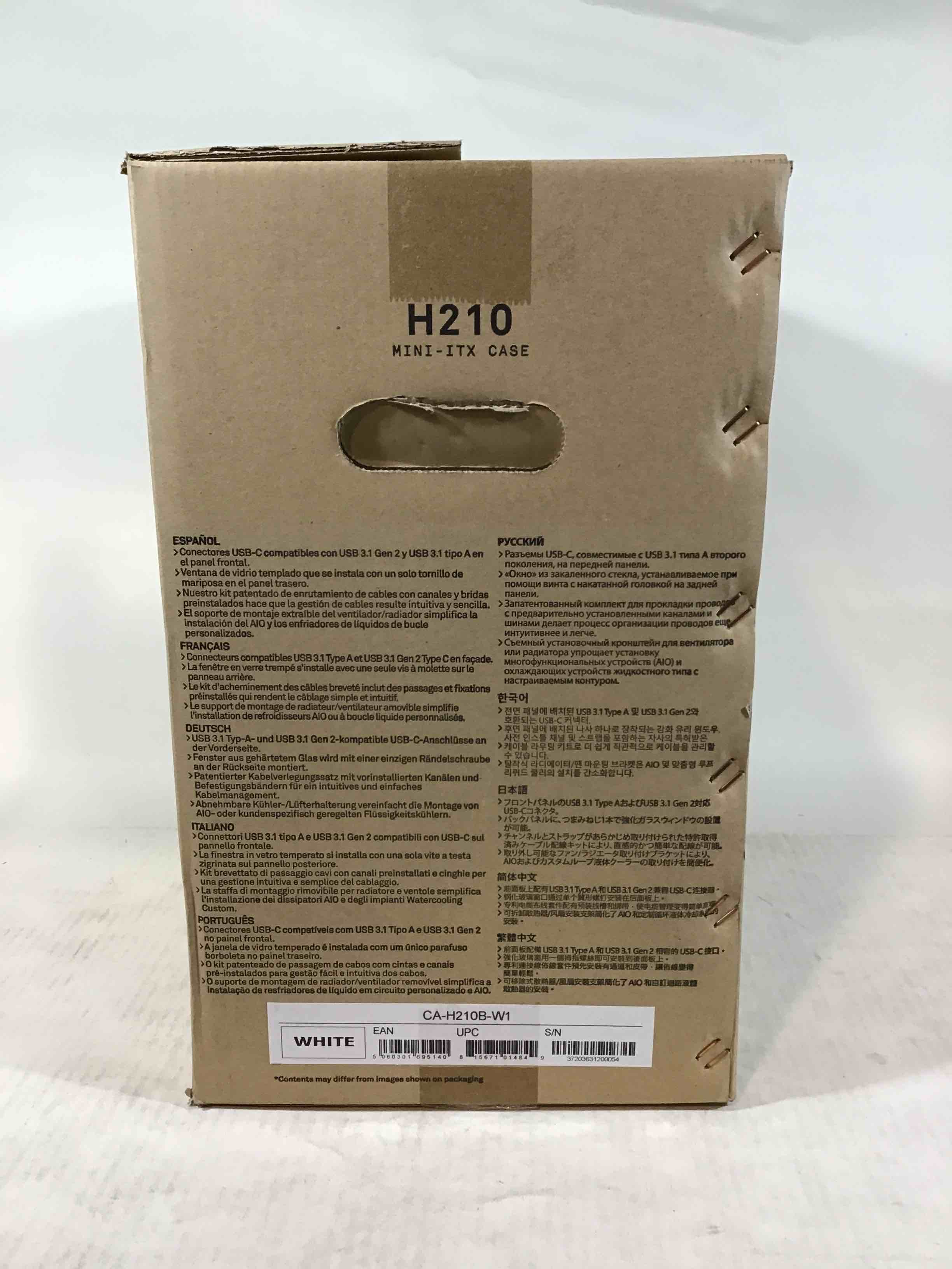 NZXT - H210 Mini ITX Tower Case with Tempered Glass - Black/Matte White