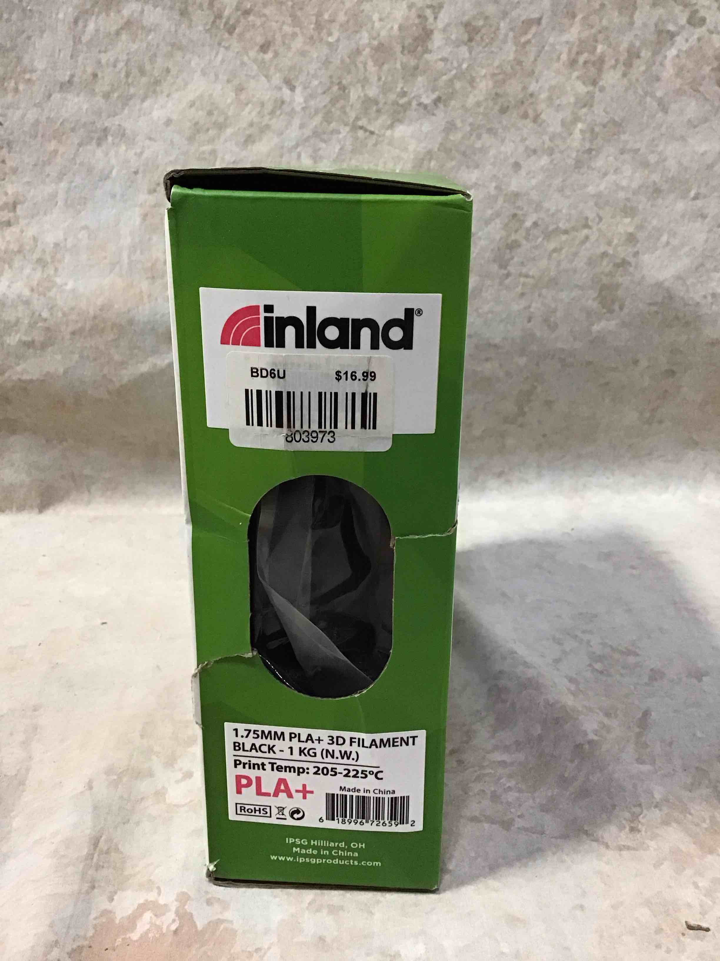 1.75mm Black Pla+ 3d Printer Filament - Spooless