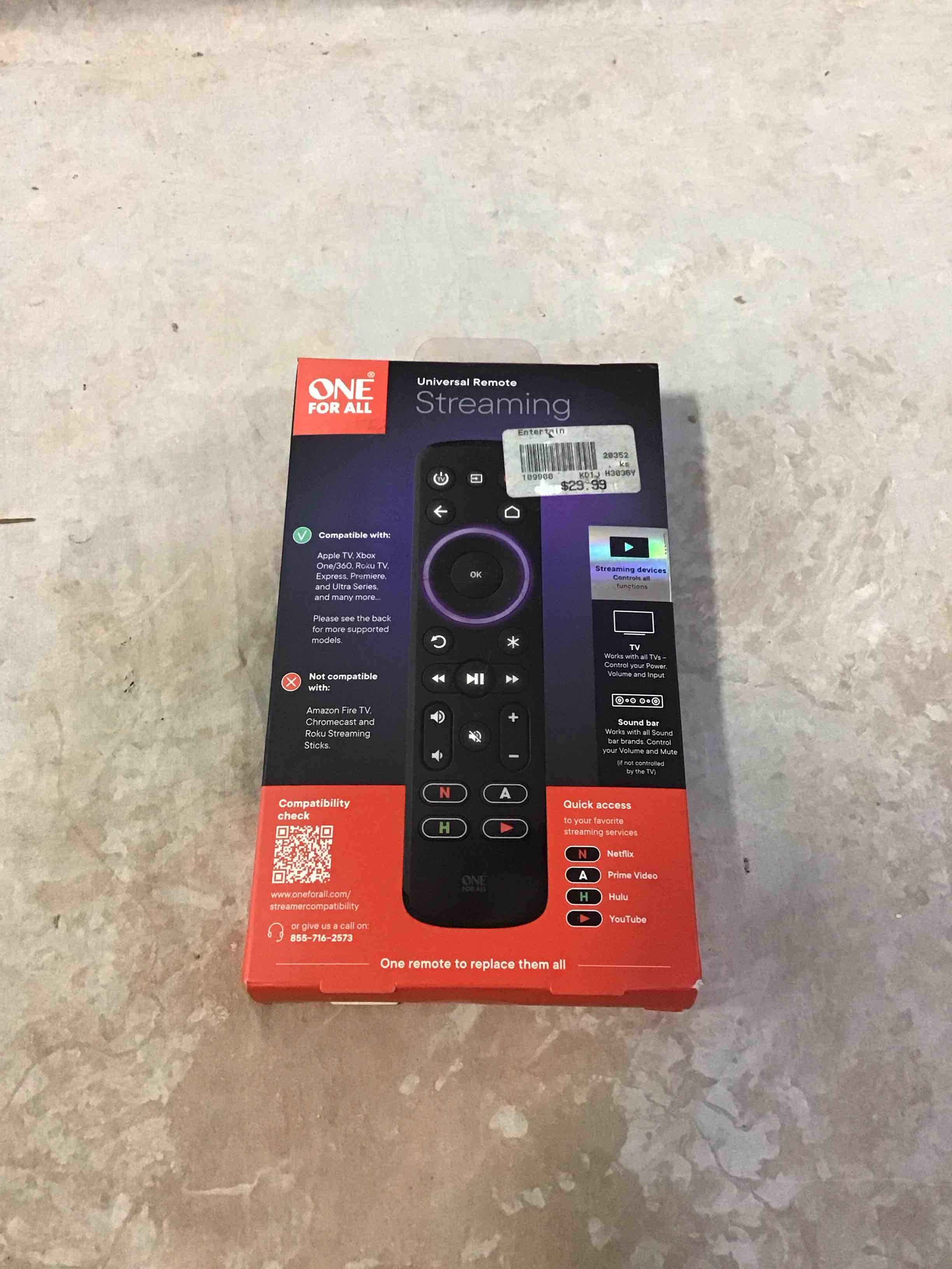 one for all - streamer remote - black