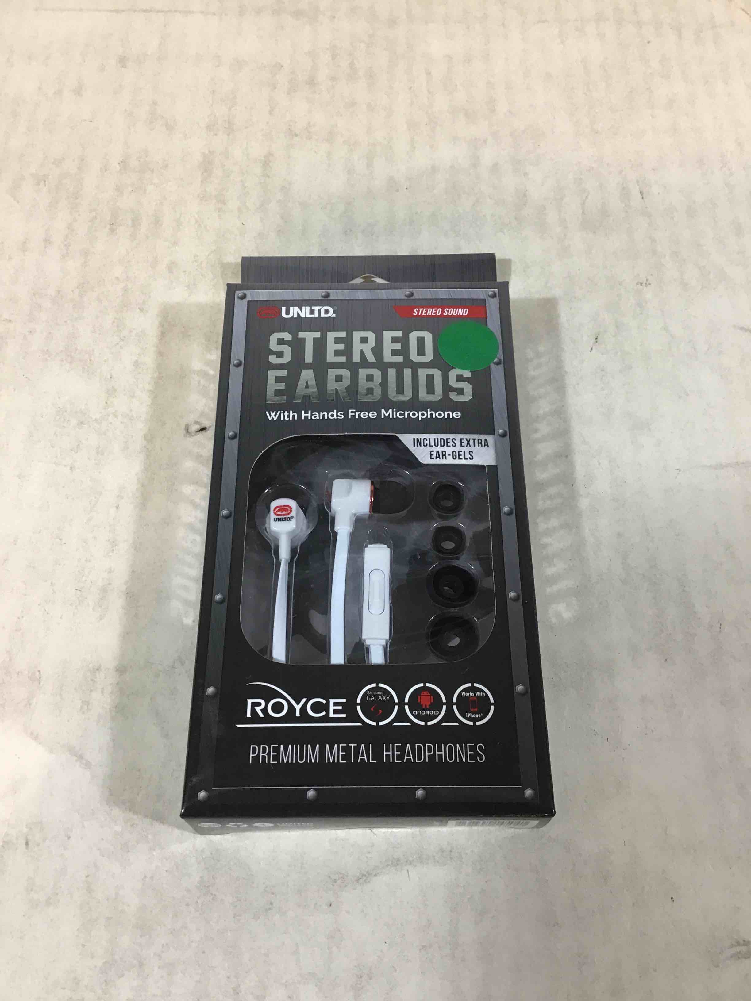 Ecko Unltd. EKU-RYC-WHT Royce Earbuds with Microphone (White)