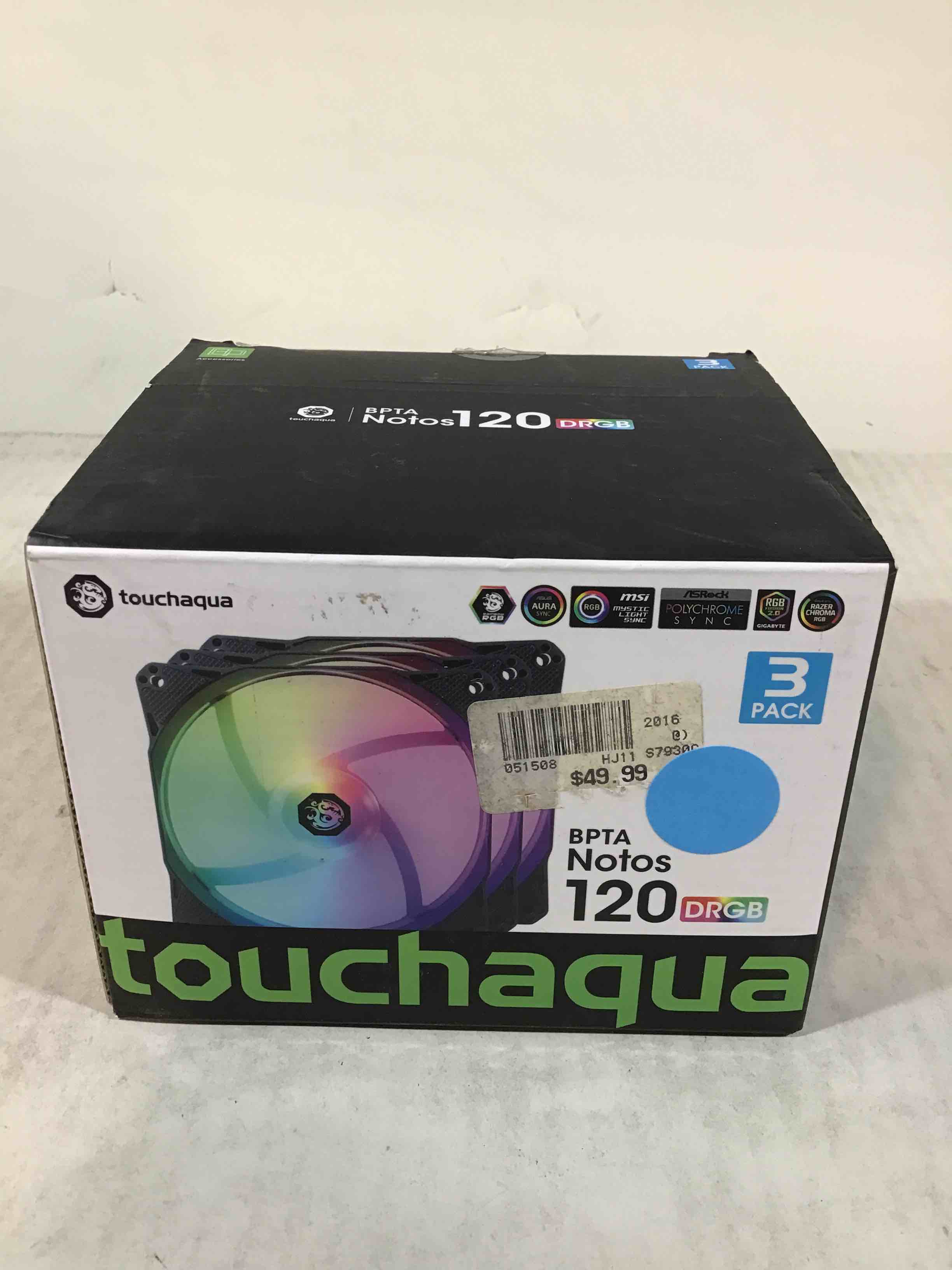 Bitspower Notos 120mm Case Fan  DRGB Computer Fan PWM PC Cooling Fan LED High Airflow Desktop Silent Cooler 1800 RPM w/PWM Fan Hub Digital RGB Controller (3 Pack)