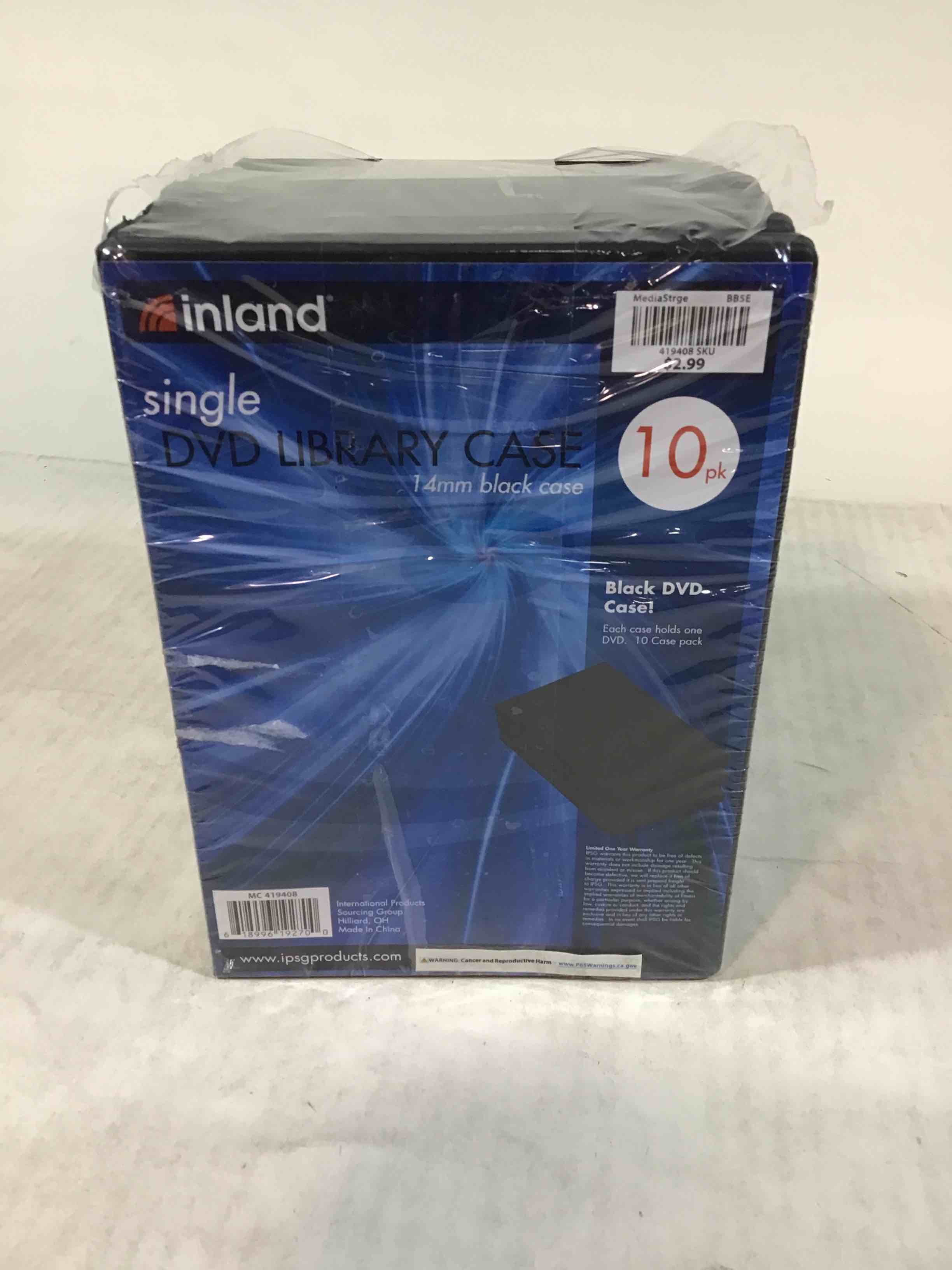 inland single dvd library case
