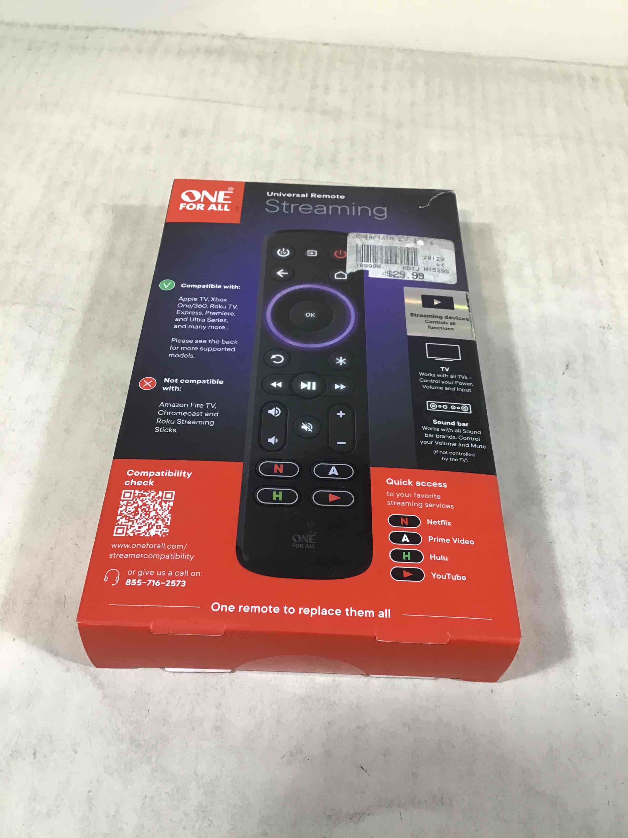 one for all - streamer remote - black
