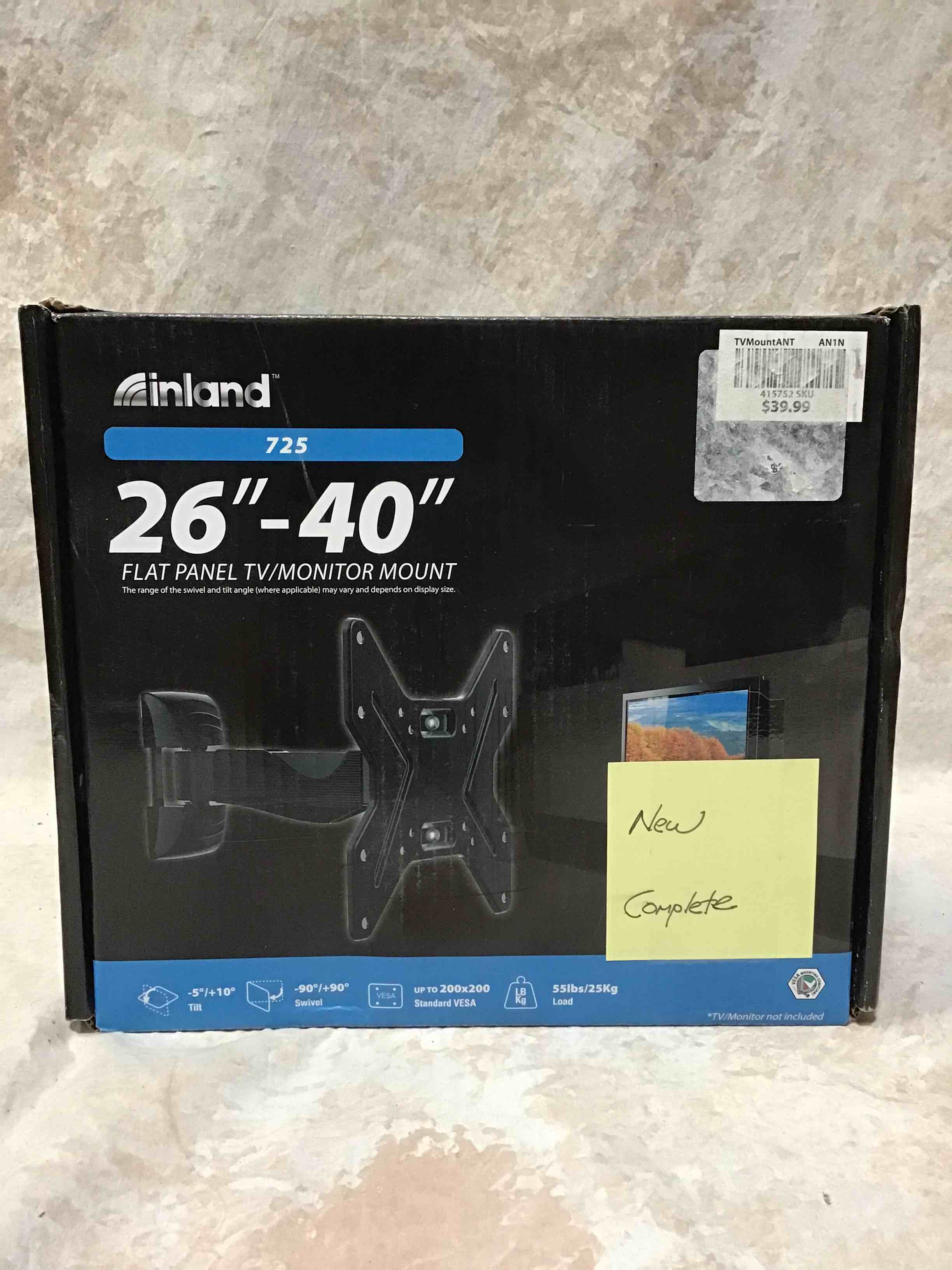 inland 26”-40” flat panel tv/monitor mount