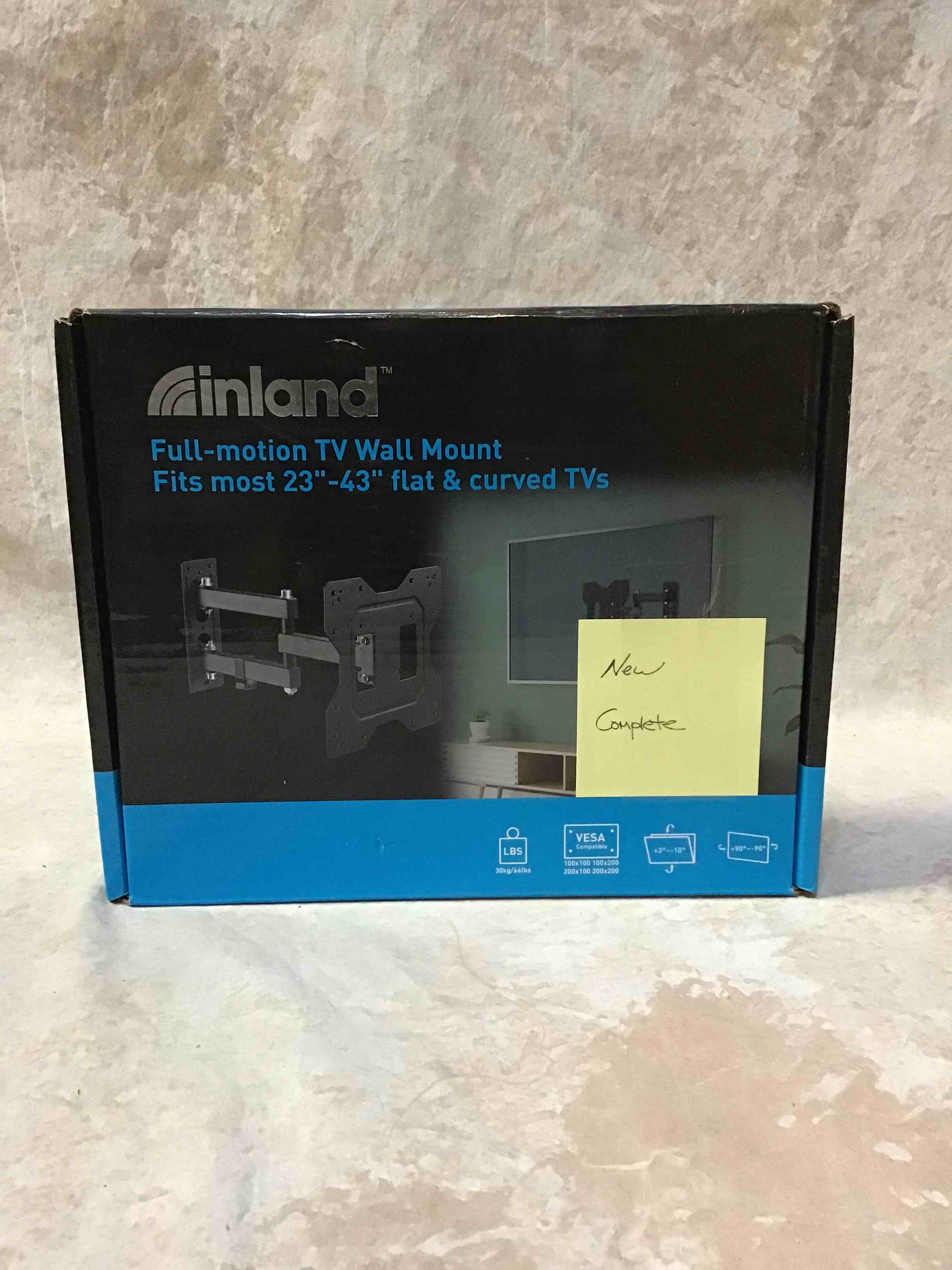 Inland Full-Motion TV Wall Mount Fits most 23”-43” Flat and Curved TVs