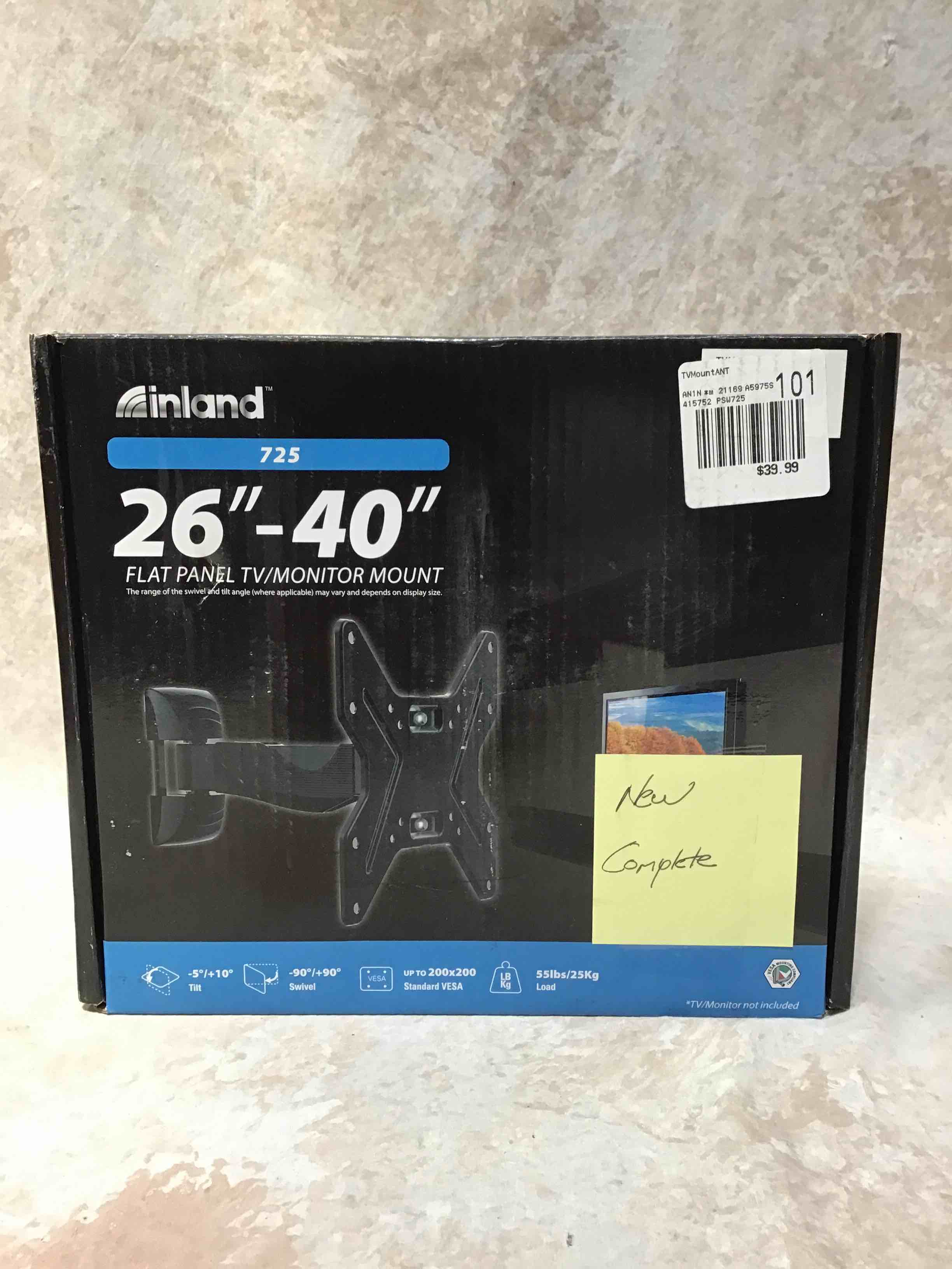 Inland 26”-40” Flat Panel TV/Monitor Mount