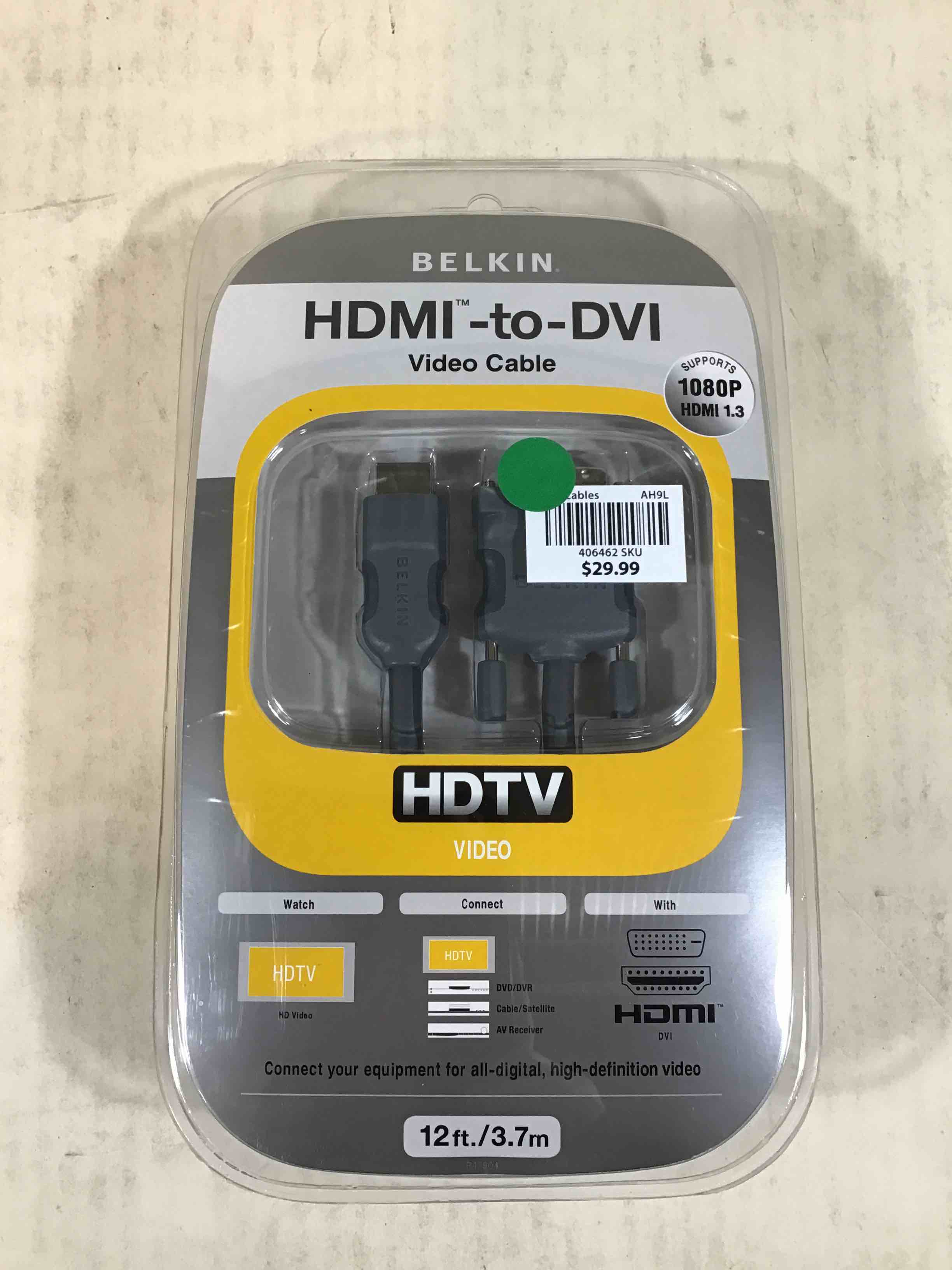 Belkin 12ft HDMI Interface to DVI Video Cable