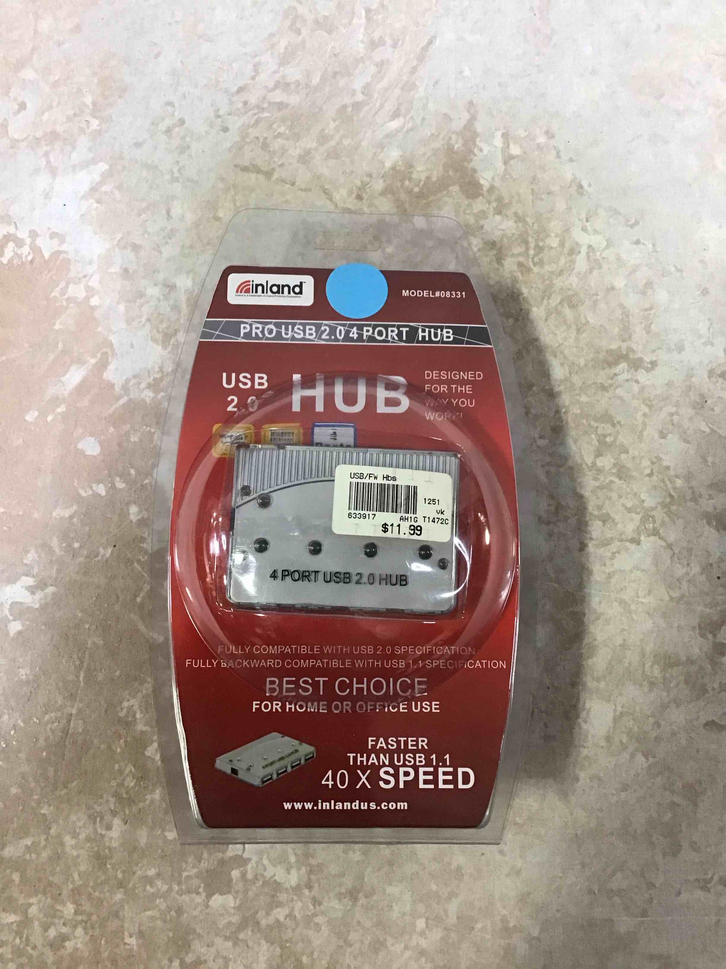4 Port Powered USB 2.0 HUB - Silver
