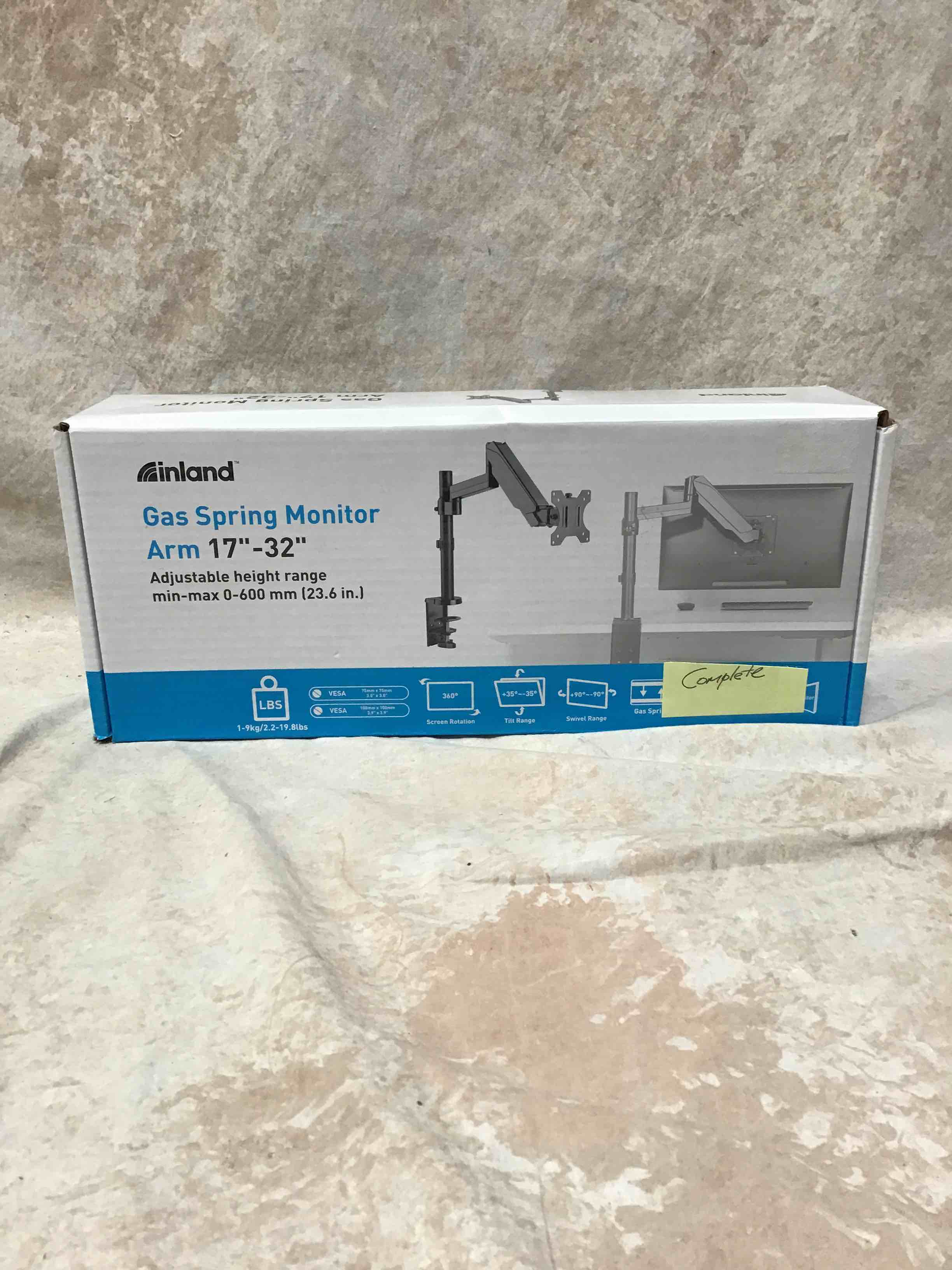 inland Gas Spring Monitor Arm 17”-32” 