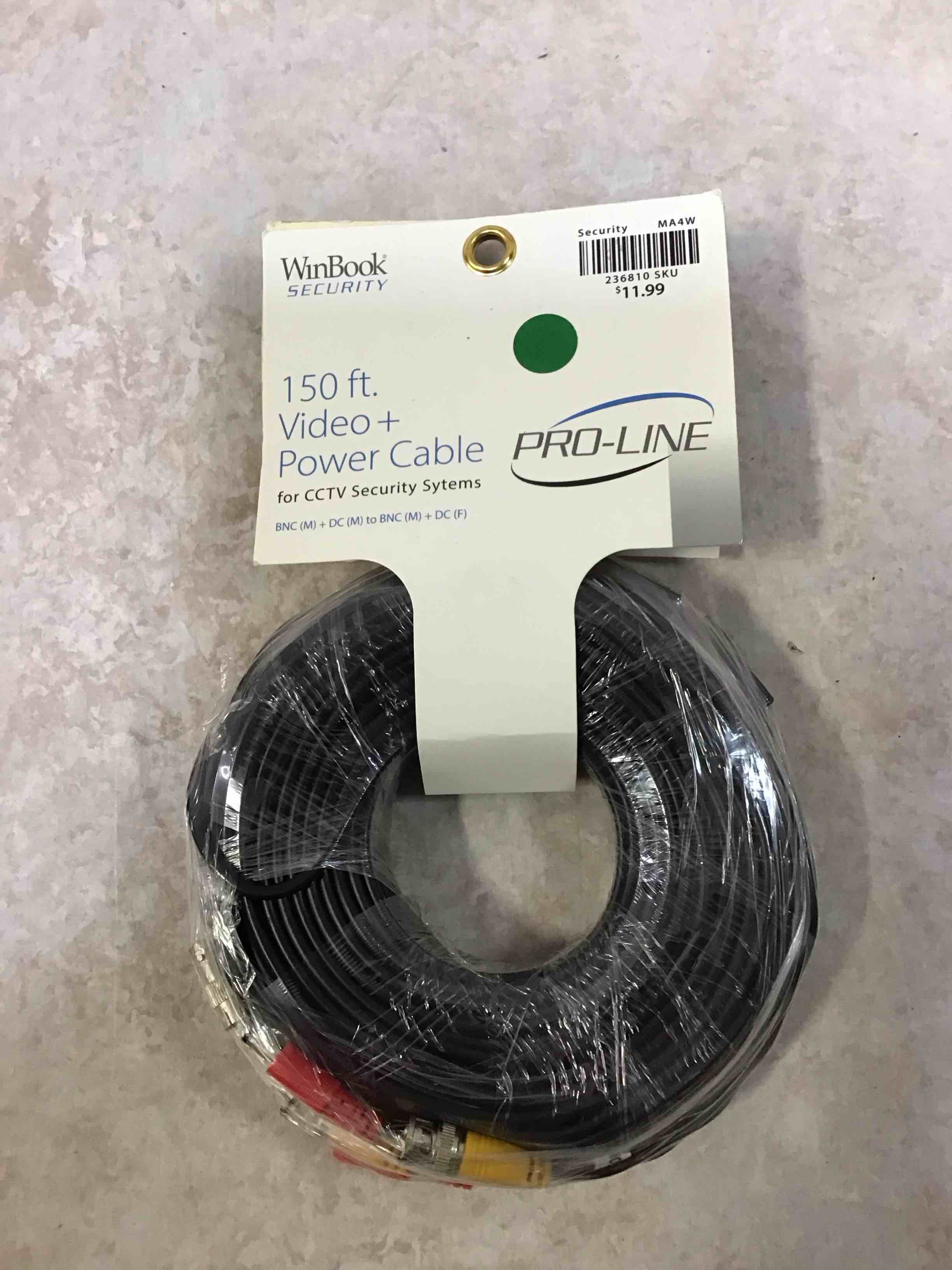 150ft Power Video Security Camera Cable Bnc Extension Wire Cord For All Cctv Dvr